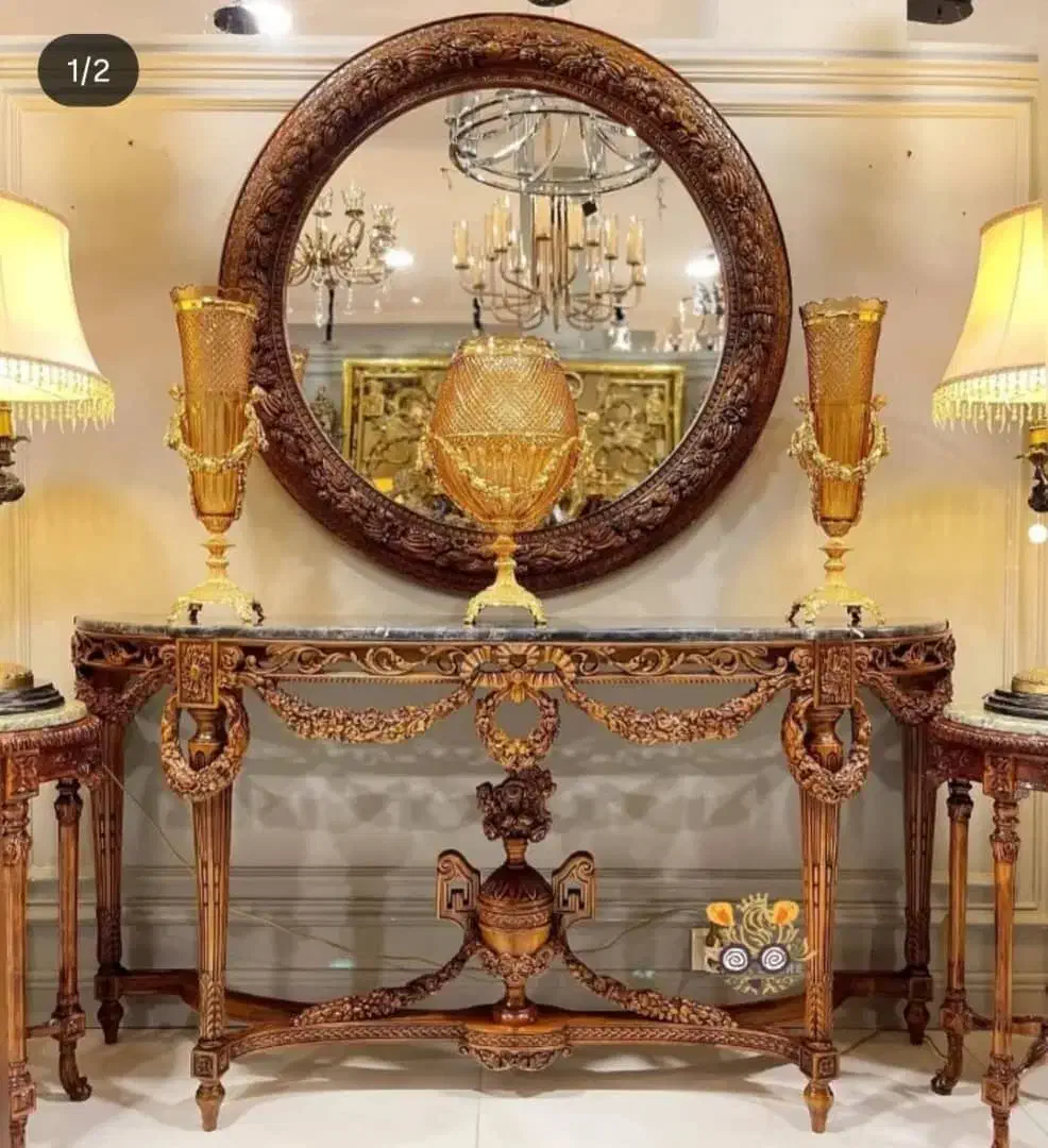 آینه کنسول چوب راش|بوفه، ویترین، کنسول|تبریز, |دیوار