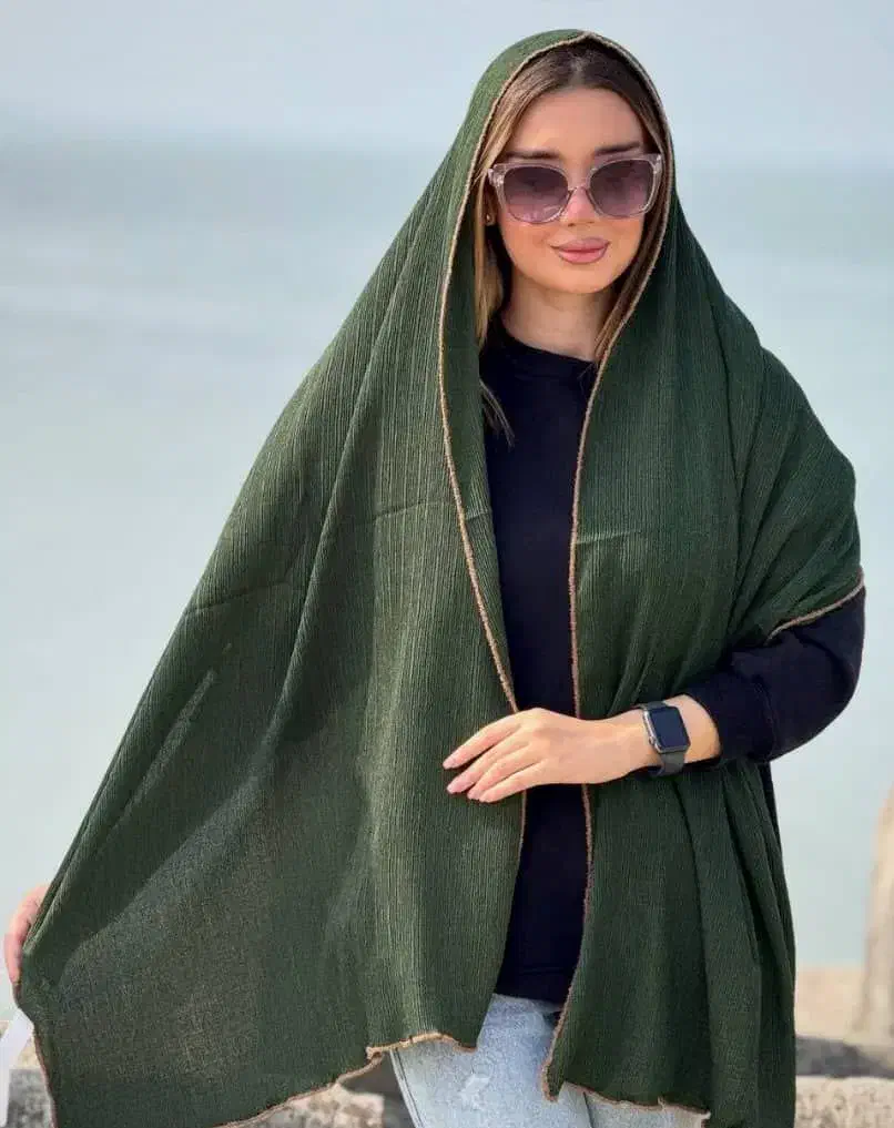 شال برشکا پاییزه حاشیه خزدار|لباس|صحنه, |دیوار