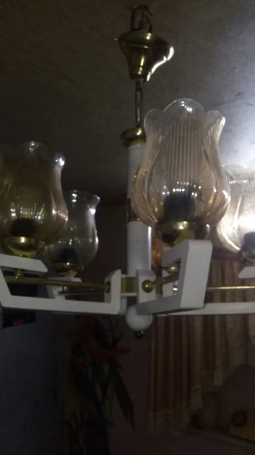 لوستر پنج شاخه|لوستر و چراغ آویز|قم, تولید دارو و یخچال|دیوار