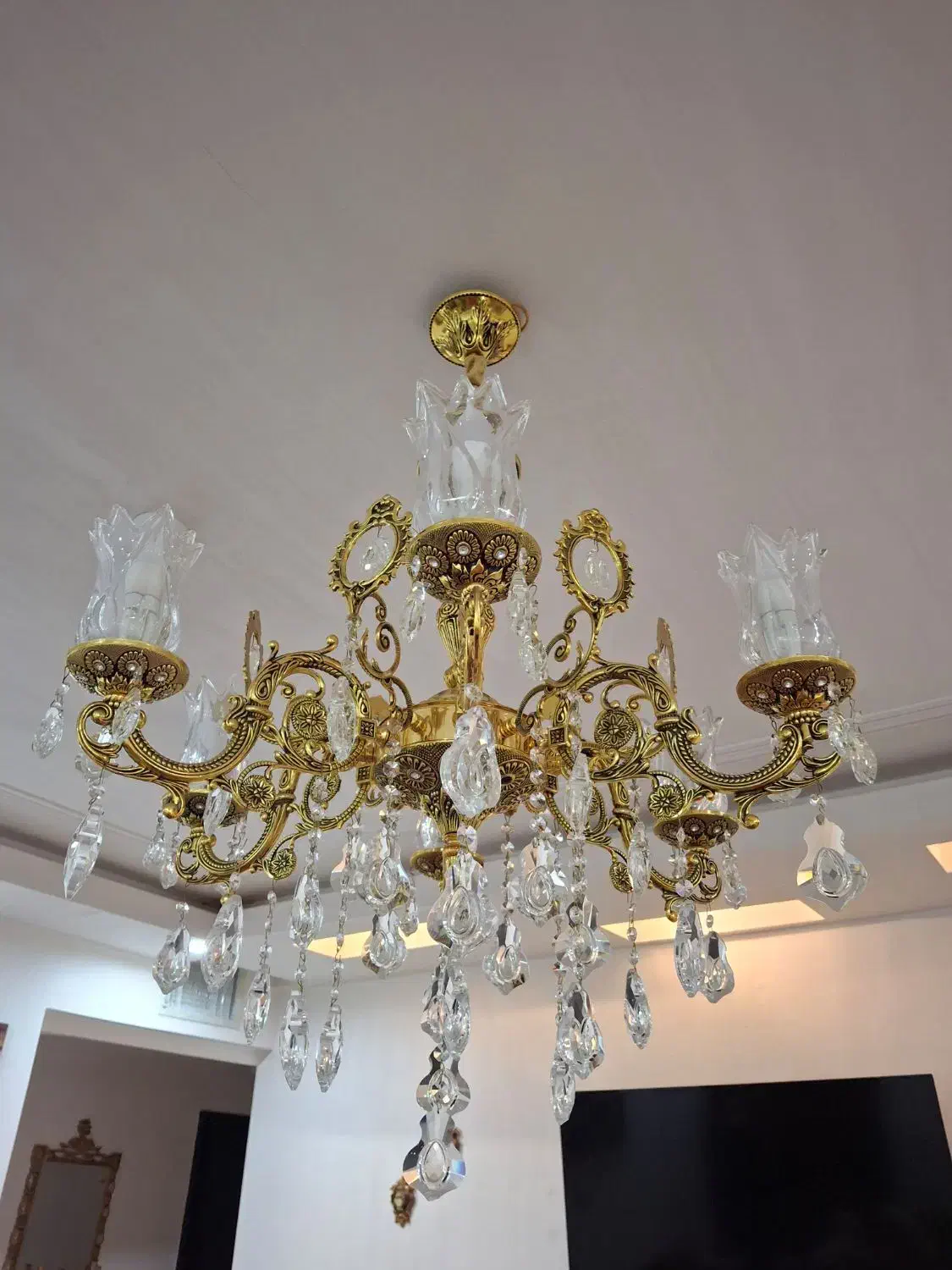 برنزسنگین ۶شاخه ویک عدیوارکوب|لوستر و چراغ آویز|همدان, |دیوار