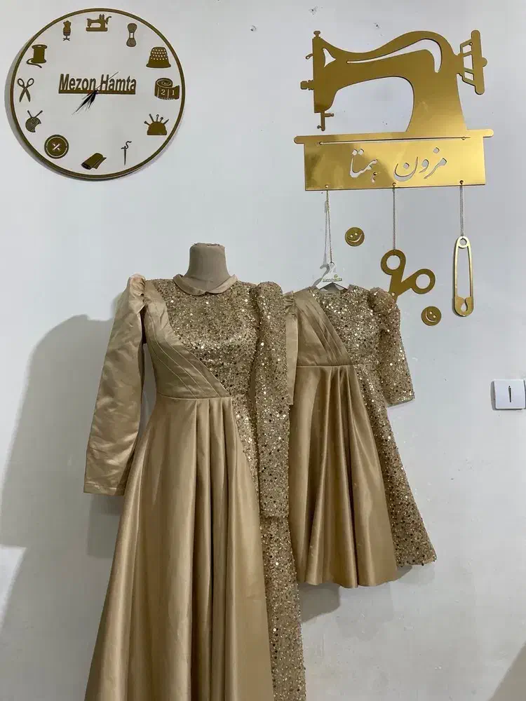 لباس مجلسی زنانه حجابی رنگ نباتی ست مادر دختری|لباس|مشهد, طبرسی شمالی|دیوار