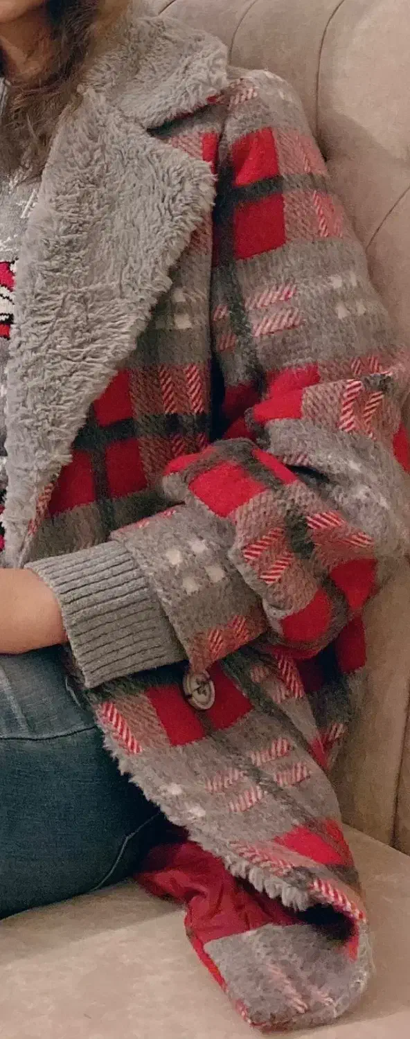 پالتو دخترانه چهارخونه|لباس|مراغه, |دیوار