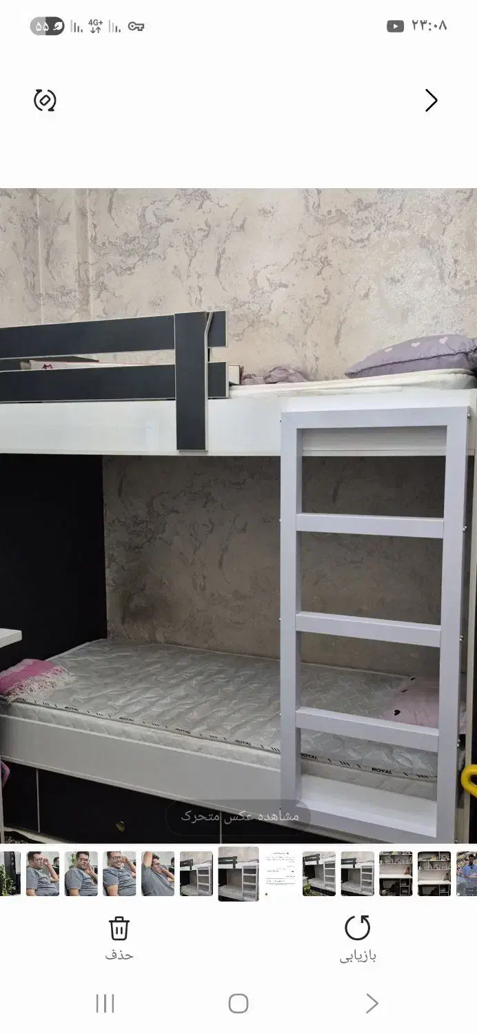 تختِ دو طبقه به همراه میز تحریر|تخت و سرویس خواب|تهران, والفجر (افسریه)|دیوار