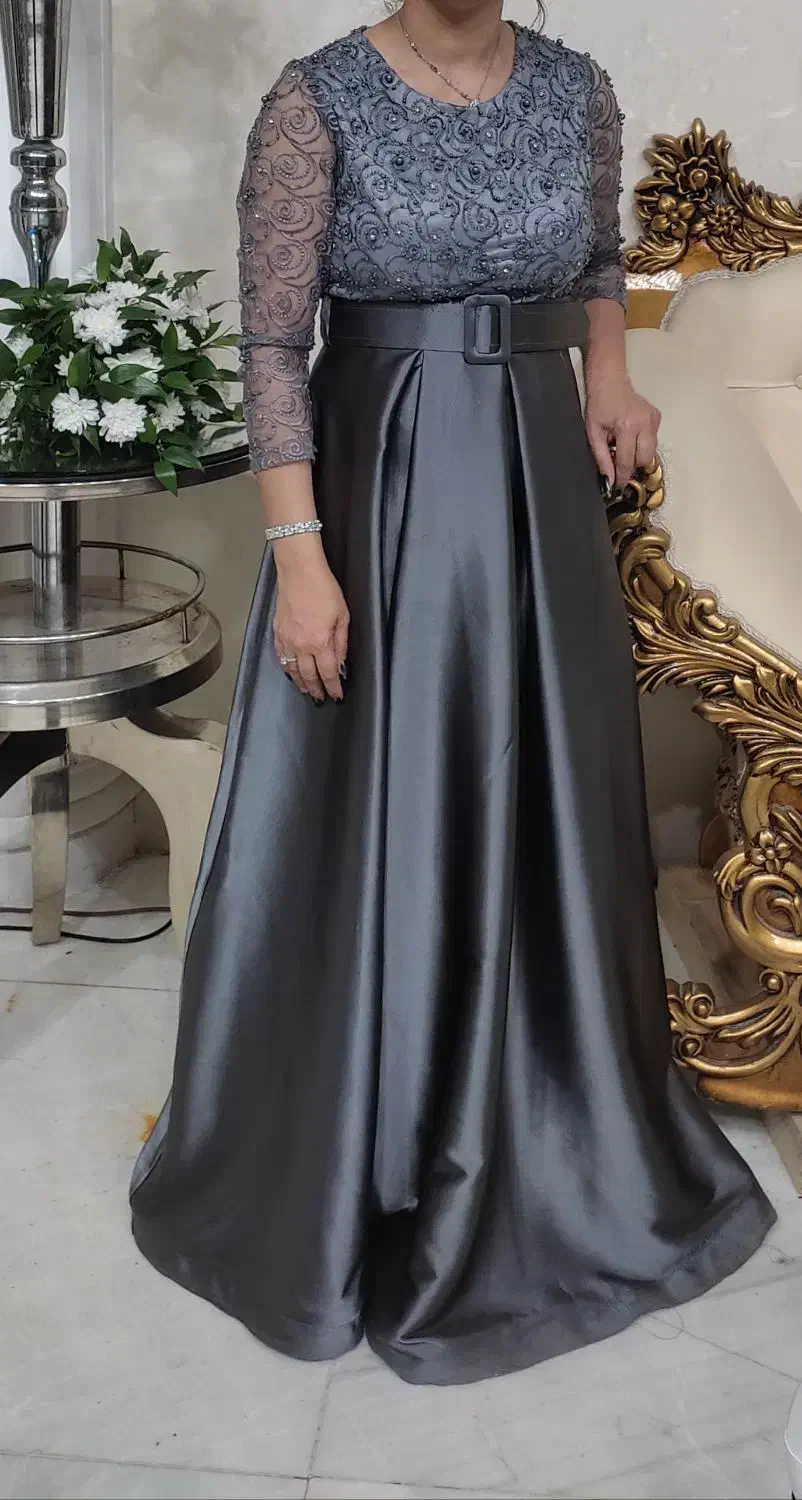 پیراهن مجلسی طوسی ساتن سایز38|لباس|لاهیجان, شهید آوینی|دیوار