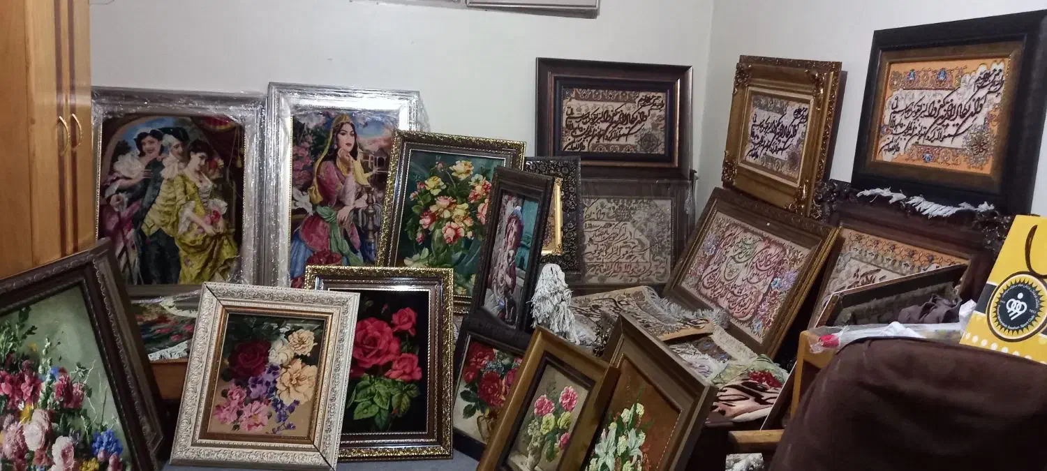 انواع تابلو قالی دستباف گل ابریشم نونو و در حد نو|تابلو فرش|اصفهان, ملک‌شهر|دیوار