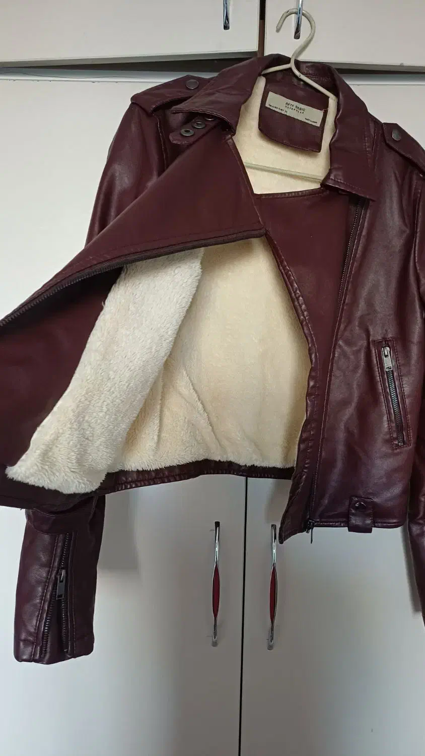 کت چرم رنگ عنابی درحدنو سایز۴۲|لباس|رشت, خمیران زاهدان|دیوار