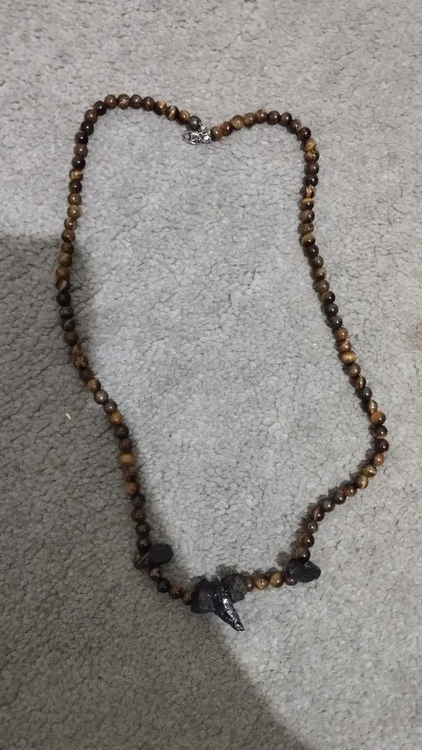 گردنبند سنگ چشم ببر و تورمالین سیاه اصل|جواهرات|تهران, سلسبیل جنوبی|دیوار