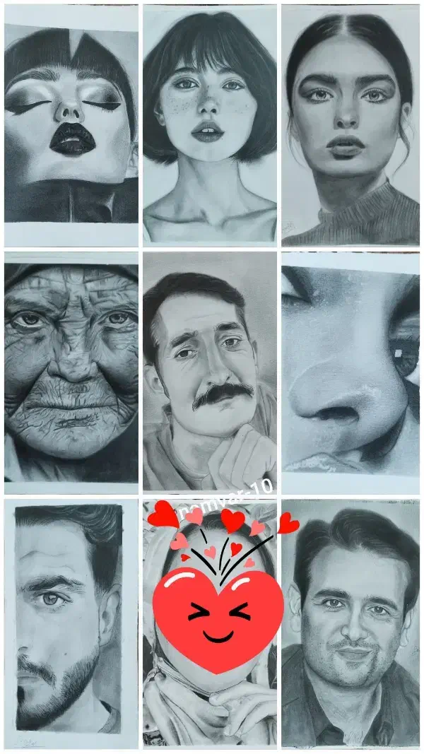 سفارش چهره به سبک سیاه قلم|تابلو، نقاشی، عکس|زابل, |دیوار