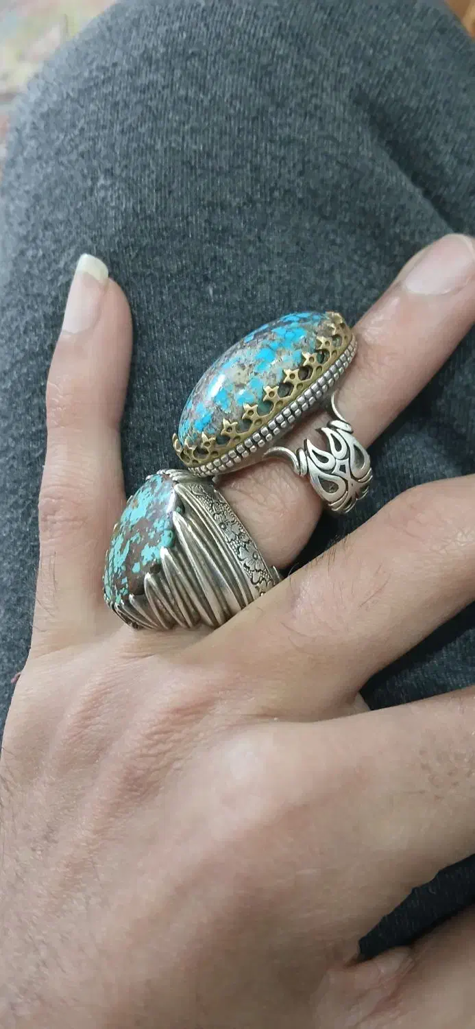 انگشتر نقره فیروزه مردانه|جواهرات|مشهد, کوی المهدی|دیوار