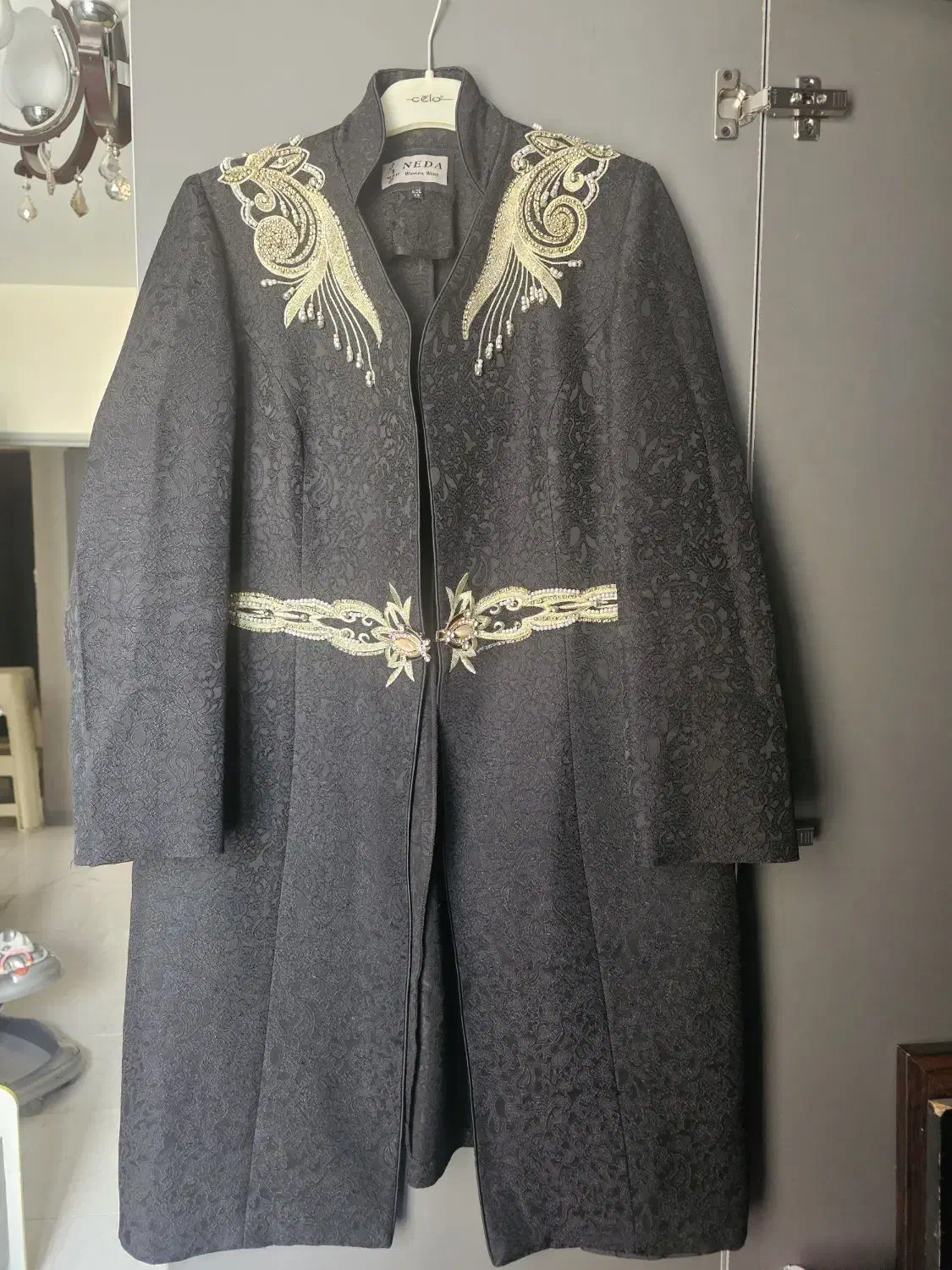 مانتو مشکی سنگ دوزی مجلسی پاییزه سایز ۴۶|لباس|پرند, فاز ۶|دیوار