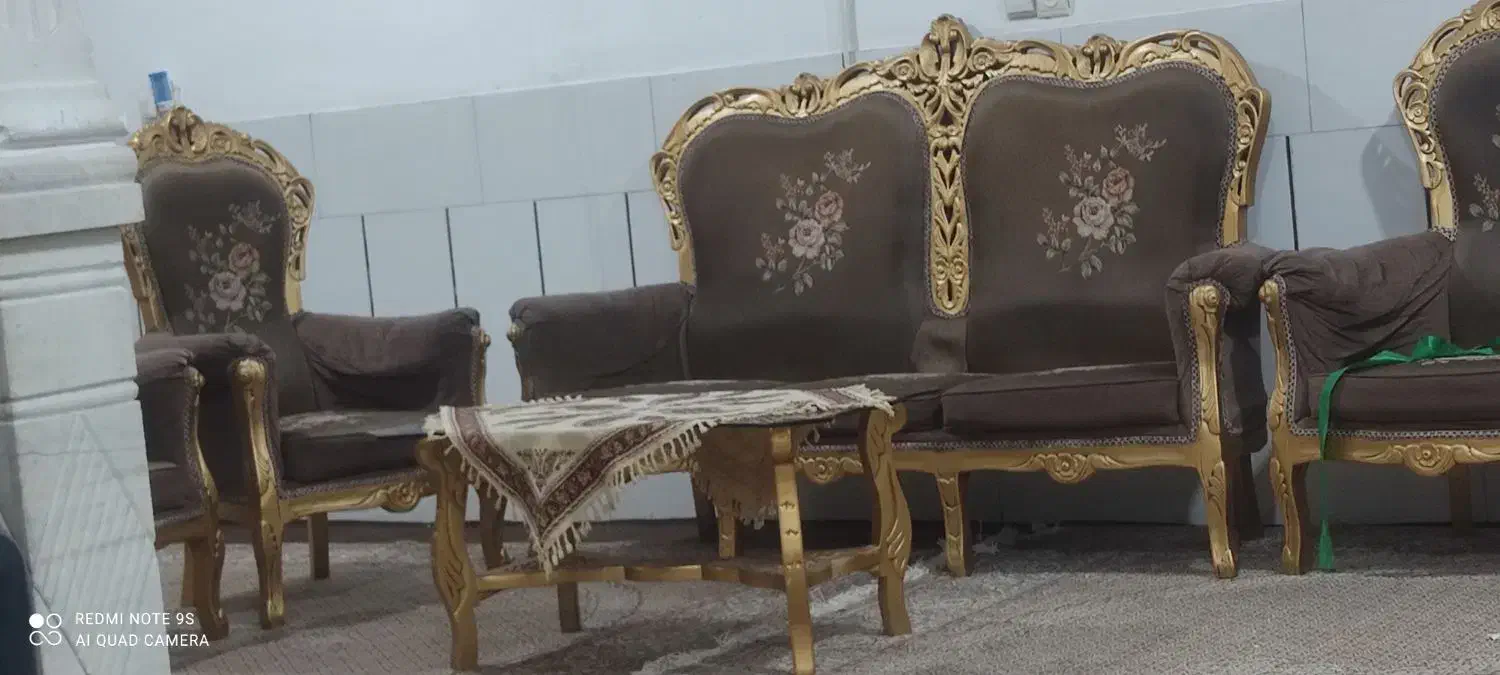 مبل سلطنتی بسیار راحت مناسب خونه باغ چوب راش|مبلمان خانگی و میز عسلی|سیرجان, |دیوار