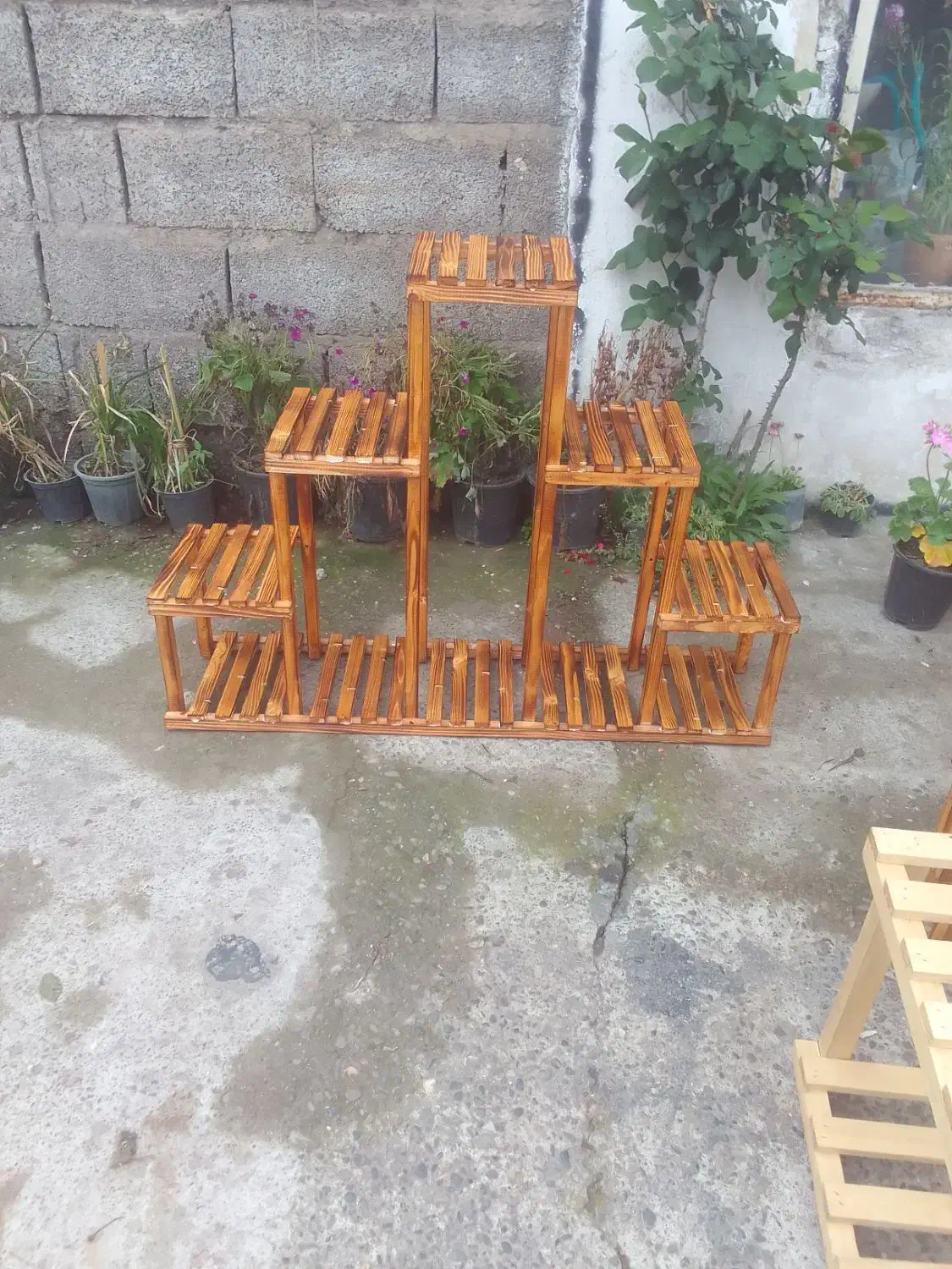 پایه گلدان چوبی|صنایع دستی و سایر لوازم تزئینی|آستانه اشرفیه, |دیوار