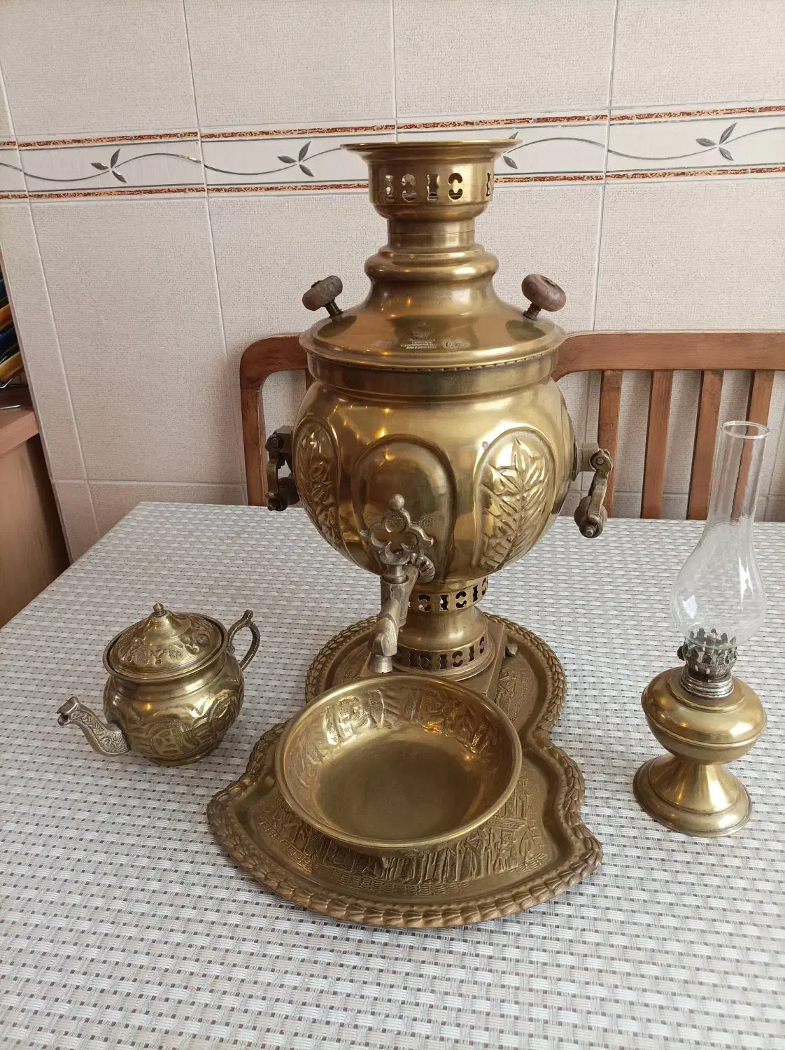 سماور برنجی 5 لیتری ذغالی|صنایع دستی و سایر لوازم تزئینی|زنجان, |دیوار