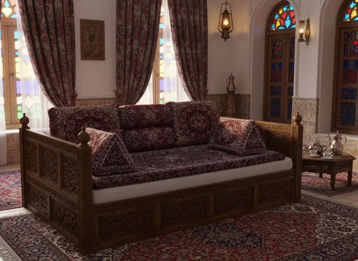 سرویس سنتی پشتی شاهنشین طرح نیلوفر و جاجیم|پشتی|تهران, هرندی|دیوار