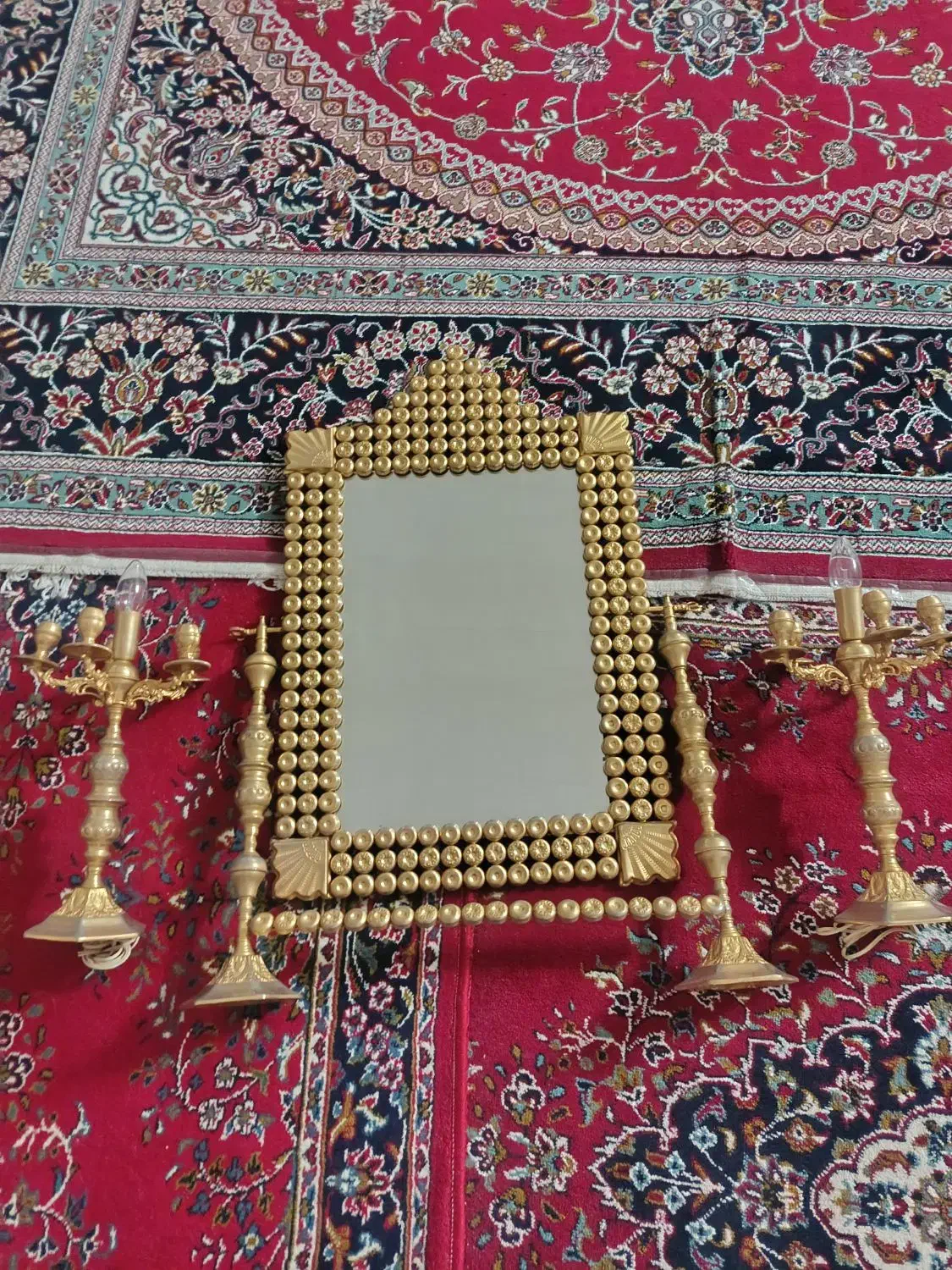 آیینهوشمعدان قدیمی|بوفه، ویترین، کنسول|قم, مهدیه|دیوار