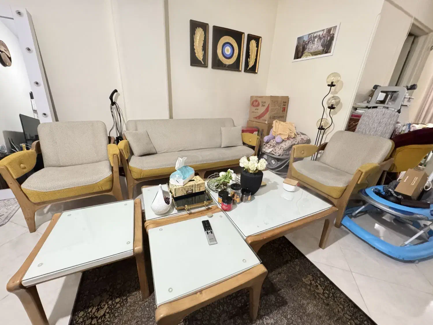 ست ۷ نفره راحتی مینیمال (در حد نو )|مبلمان خانگی و میز عسلی|تهران, زرکش|دیوار