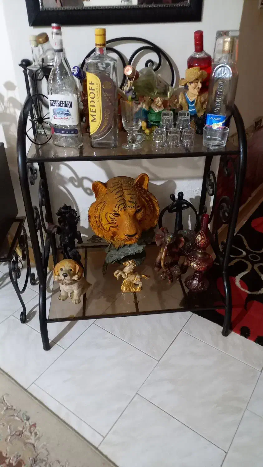 فروش سرویس فرفوژه ست باشیشه۵میل دودی|بوفه، ویترین، کنسول|رشت, دیانتی|دیوار