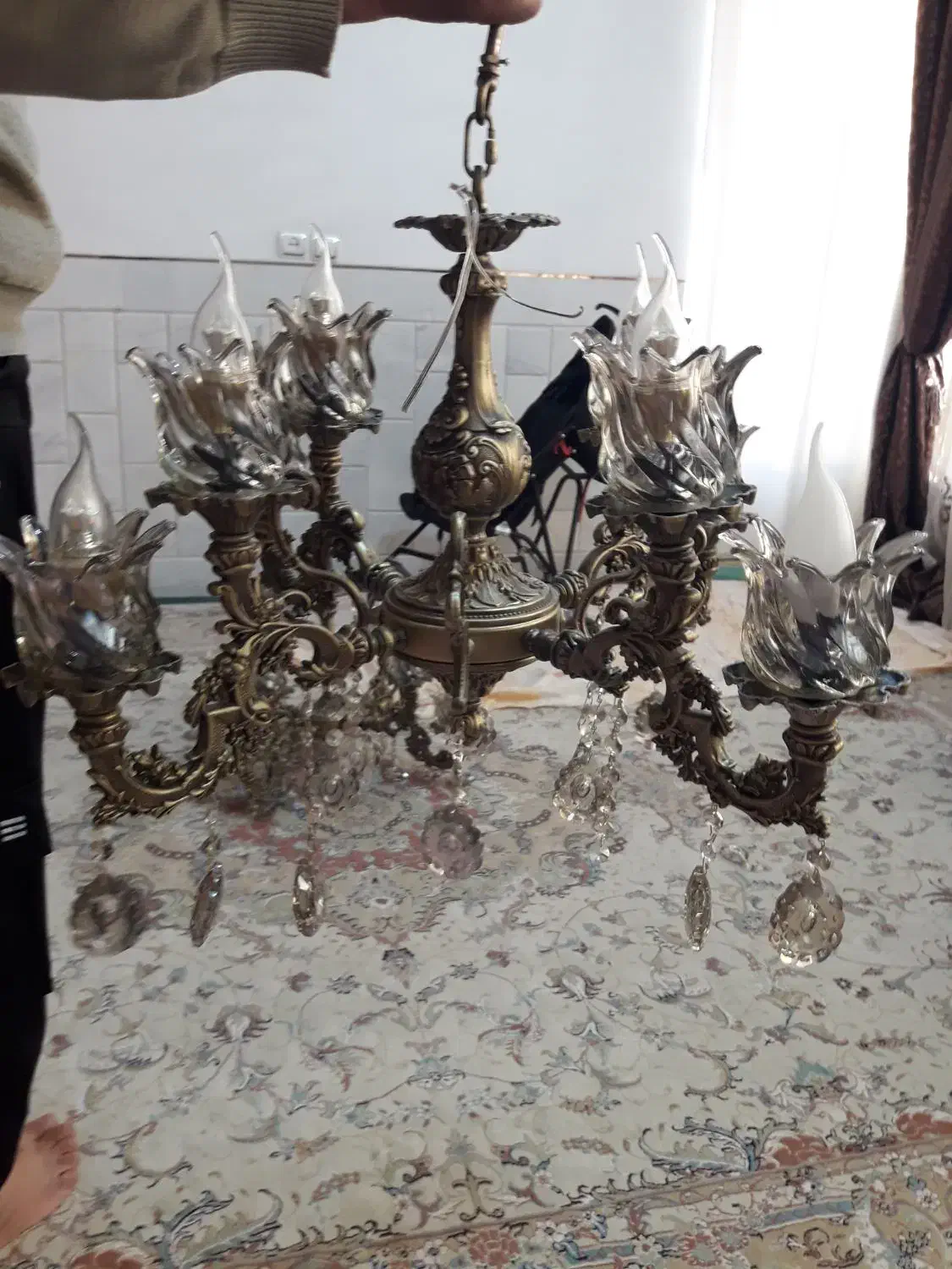 ۲ عدد لوستر ۴ شاخه ۸ شعله|لوستر و چراغ آویز|نجفآباد, گلدشت|دیوار