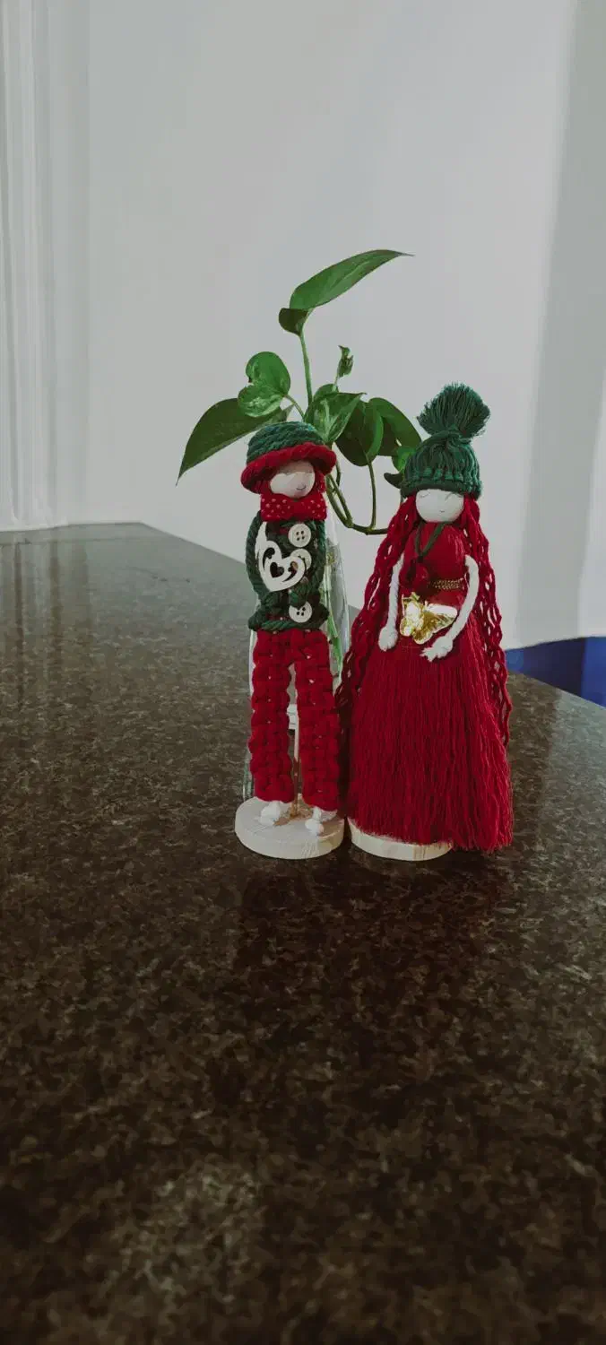 عروسک یلدایی و غیره مکرومه|صنایع دستی و سایر لوازم تزئینی|سوری, |دیوار