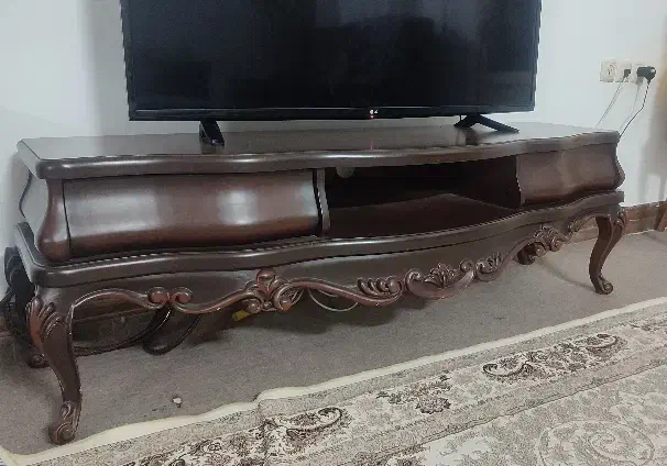 میز تلوزیون منبت چوب گردو|میز تلویزیون|قم, تعویض پلاک|دیوار