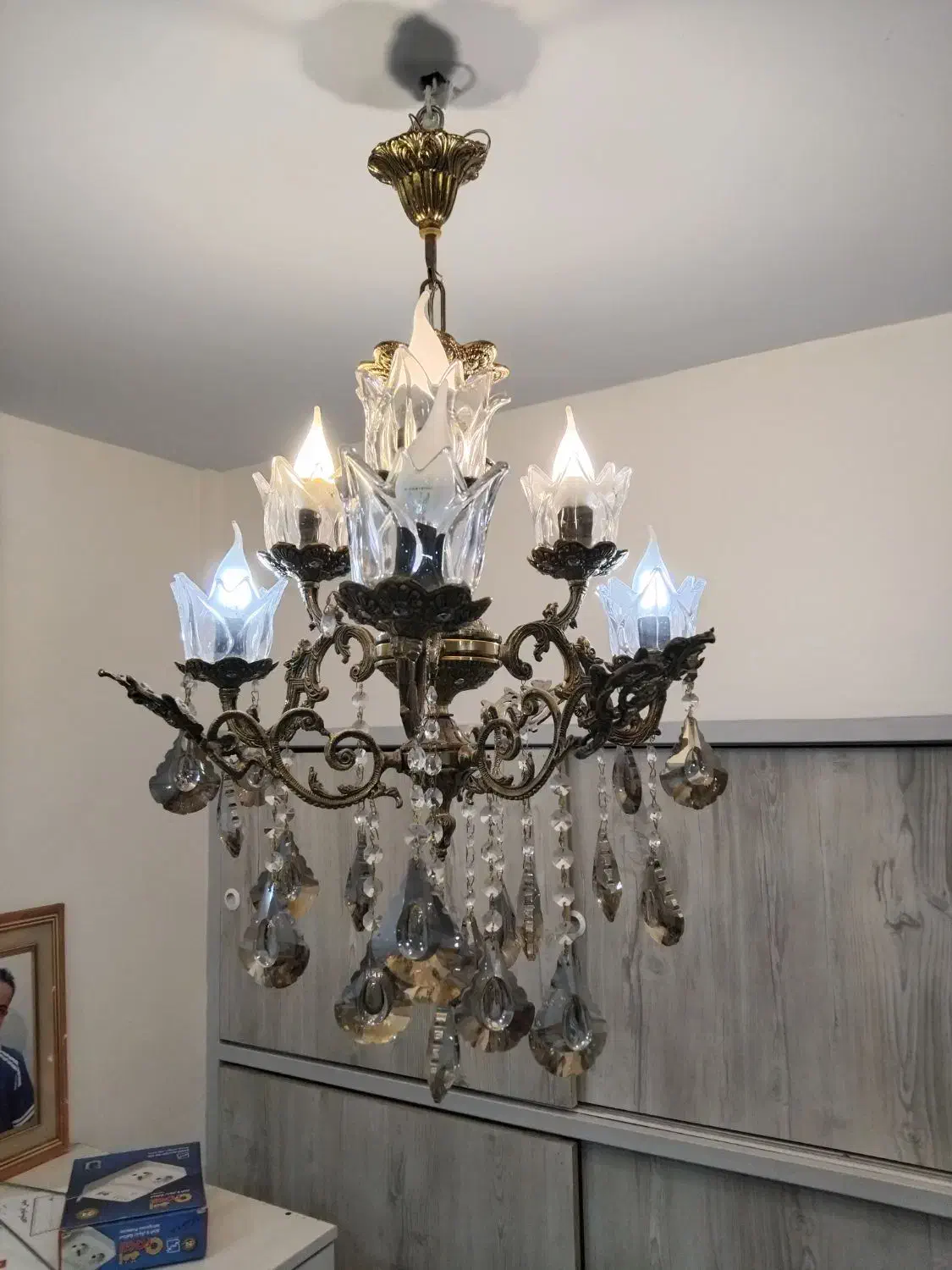 لوستر برنز ۳ شاخه|لوستر و چراغ آویز|تهران, نازی‌آباد|دیوار