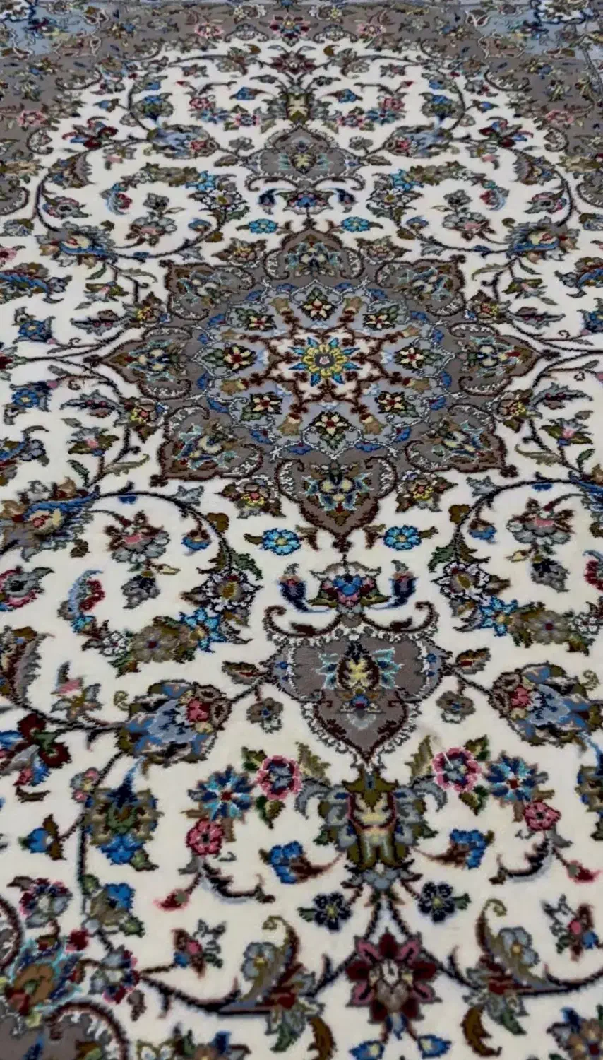 قالیچه دست بافت ۳ متری کرک و ابریشم|فرش|تهران, استاد معین|دیوار