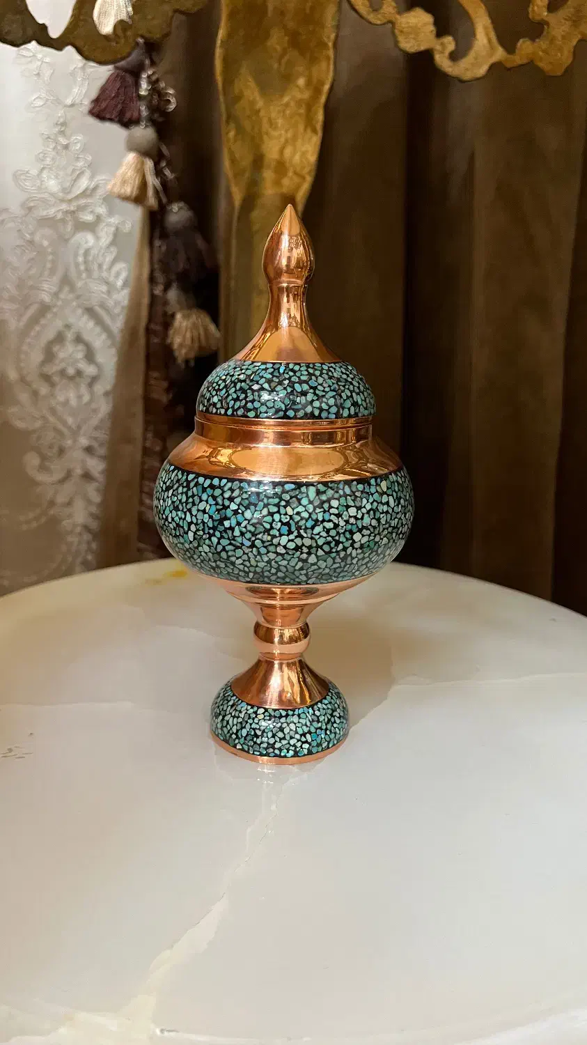 شکلات خوری مس فیروزه کوبی آقاجانی|صنایع دستی و سایر لوازم تزئینی|گرمسار, |دیوار