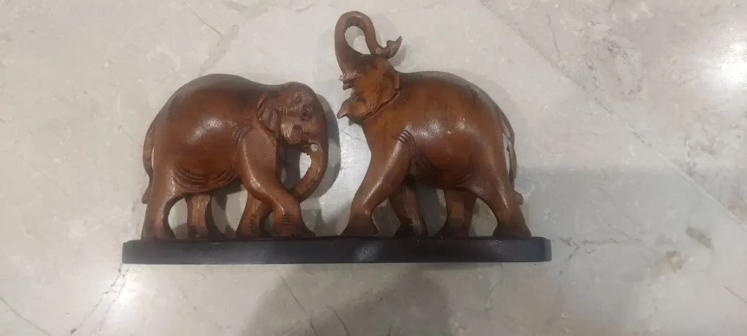 مجسمه چوبی فیل تایلندی|کلکسیون اشیاء عتیقه|تهران, دروس|دیوار