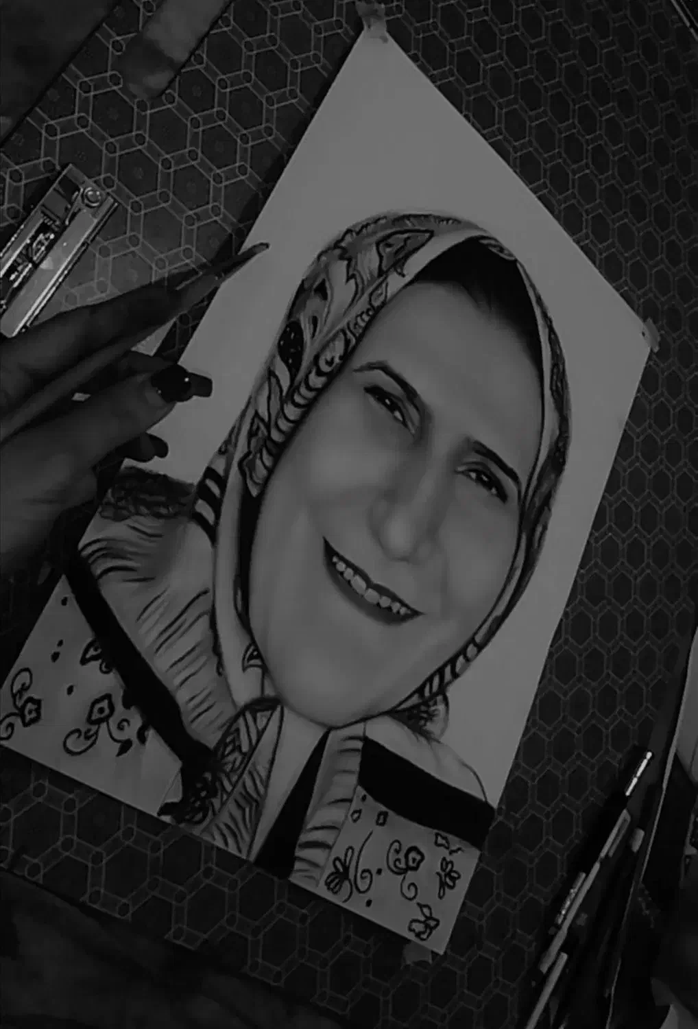 سفارش سیاه قلم چهره|تابلو، نقاشی، عکس|بندر گناوه, |دیوار