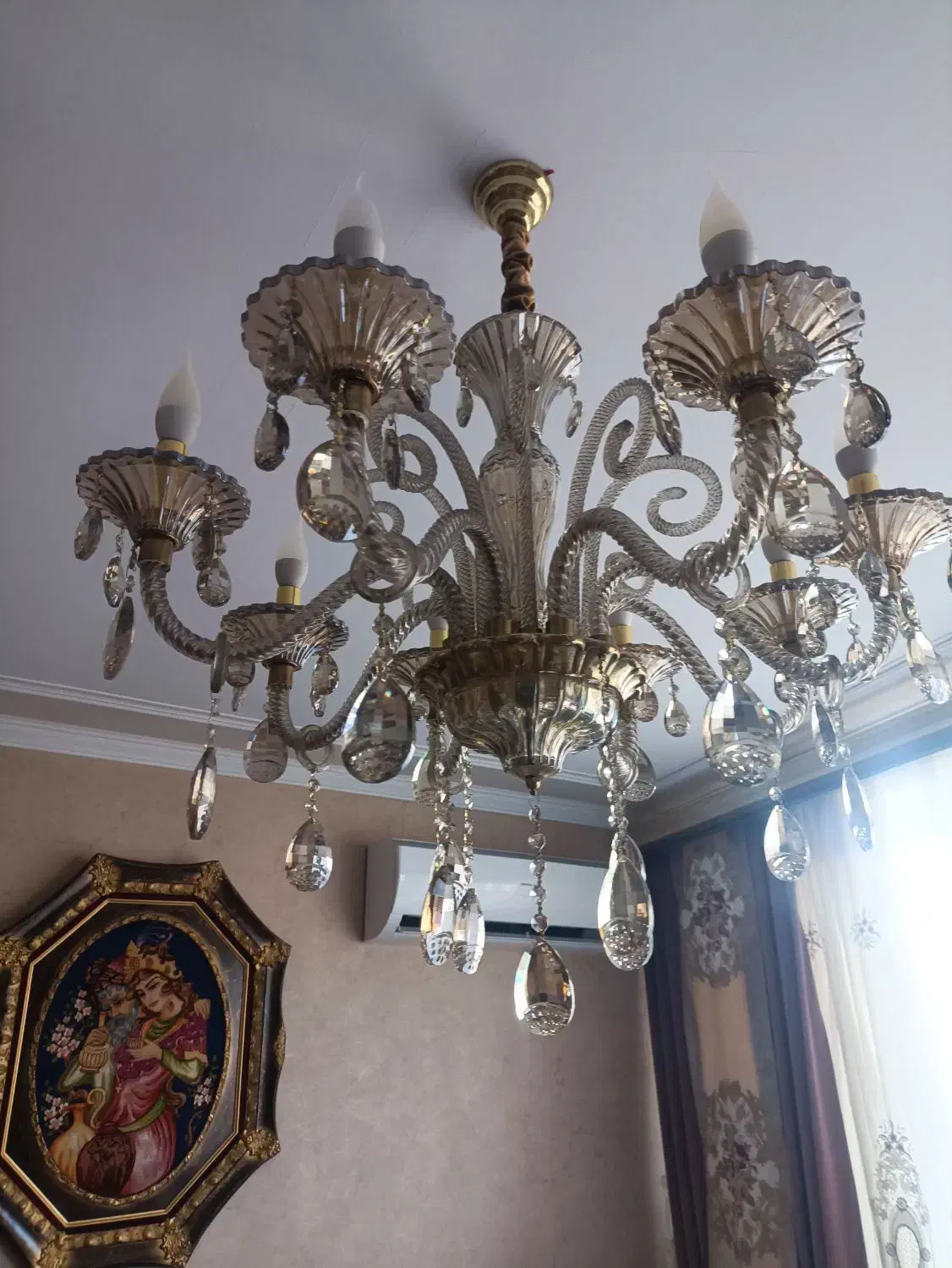 لوستر پر نور ۸ شاخه|لوستر و چراغ آویز|تبریز, |دیوار