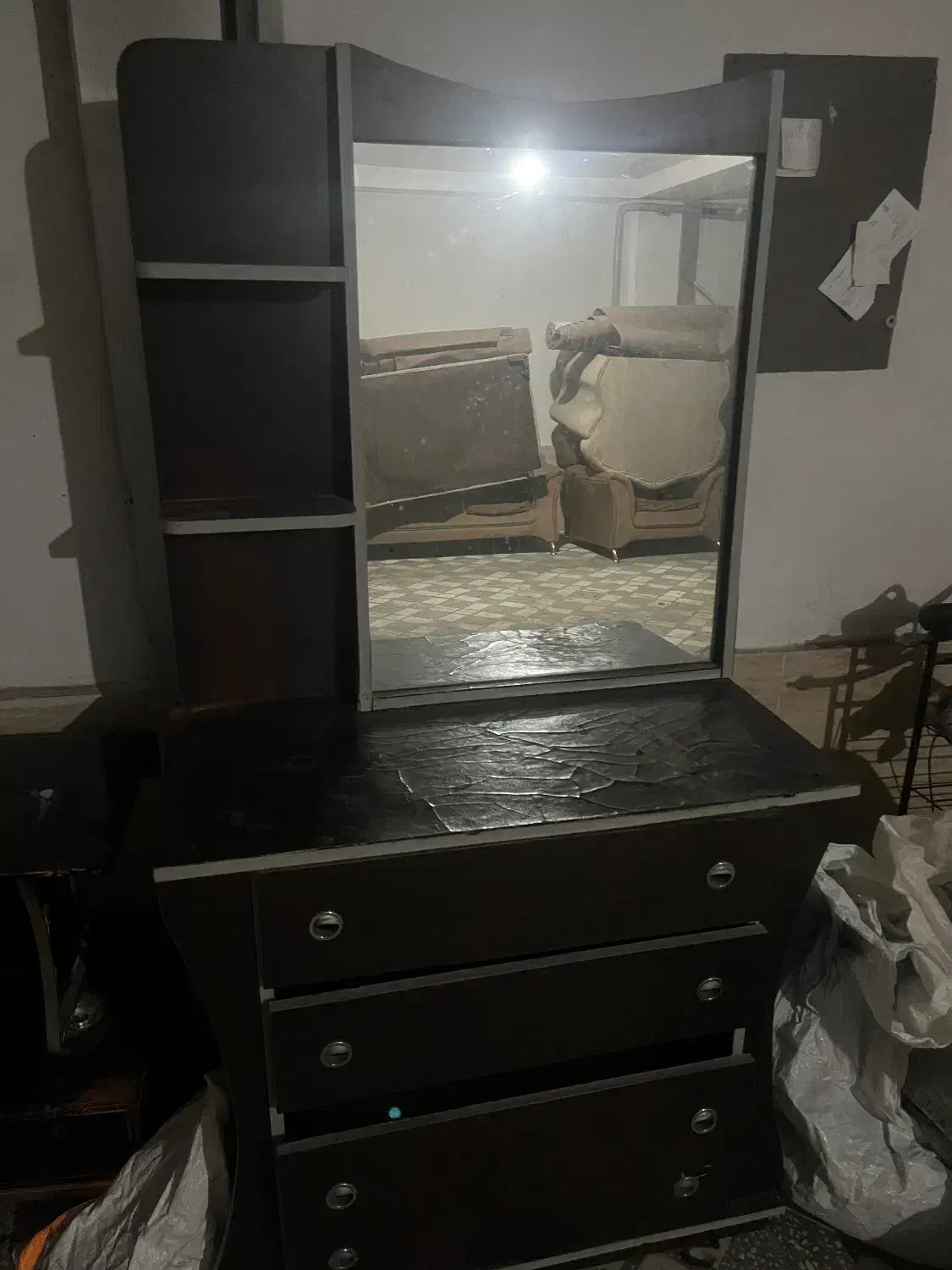 دراور آیینه دارچهارکشو|جاکفشی، کمد، دراور|قائم‌شهر, |دیوار