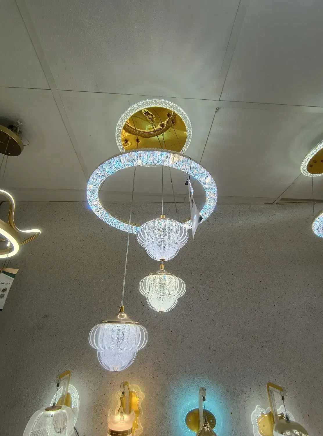 لوستر های آویز سه تایی اتاق خوابی و آشپزخانه ای|لوستر و چراغ آویز|باقرشهر, |دیوار