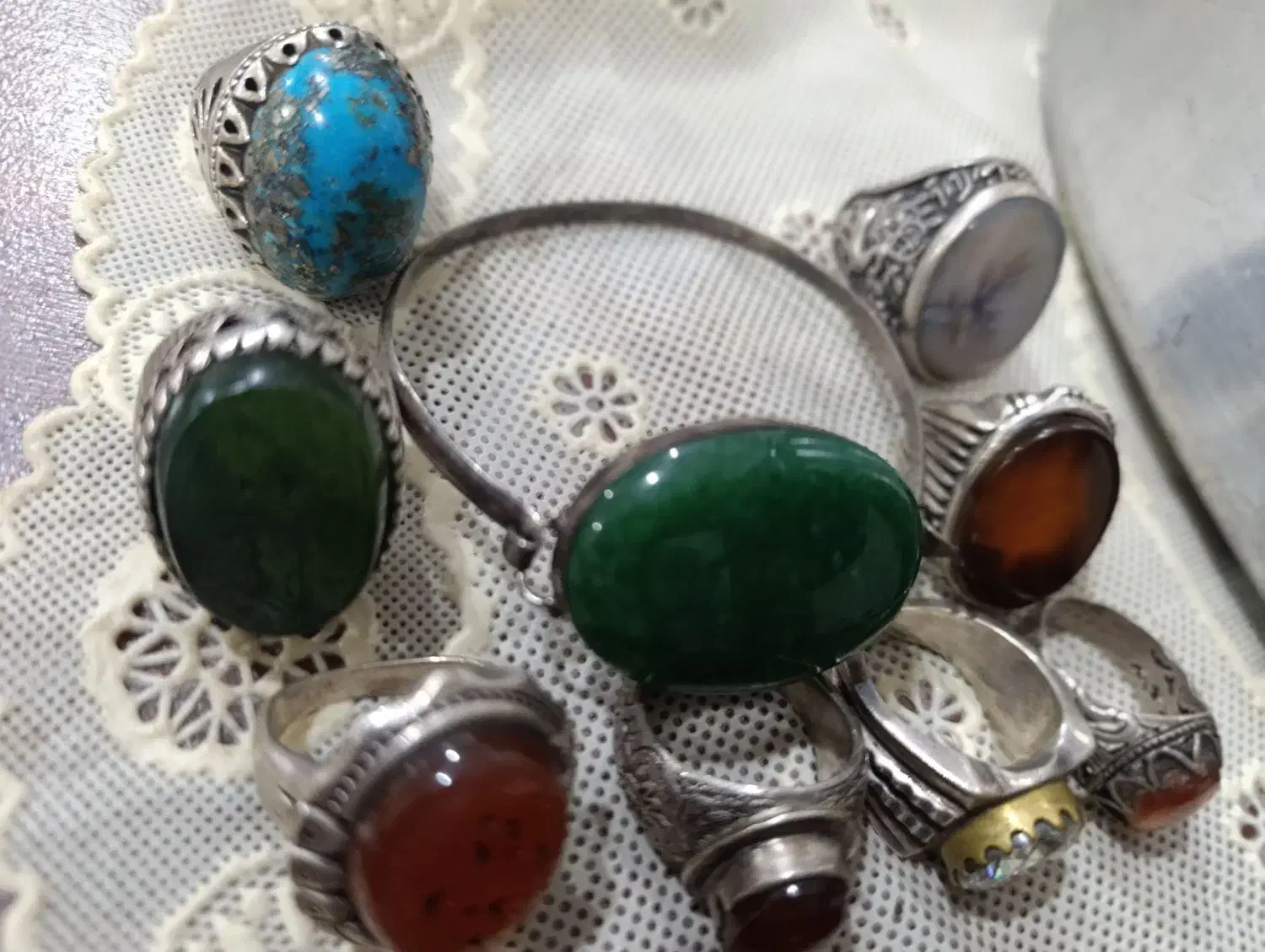 انگشتر دستبند نقره اصل|جواهرات|قائم‌شهر, |دیوار