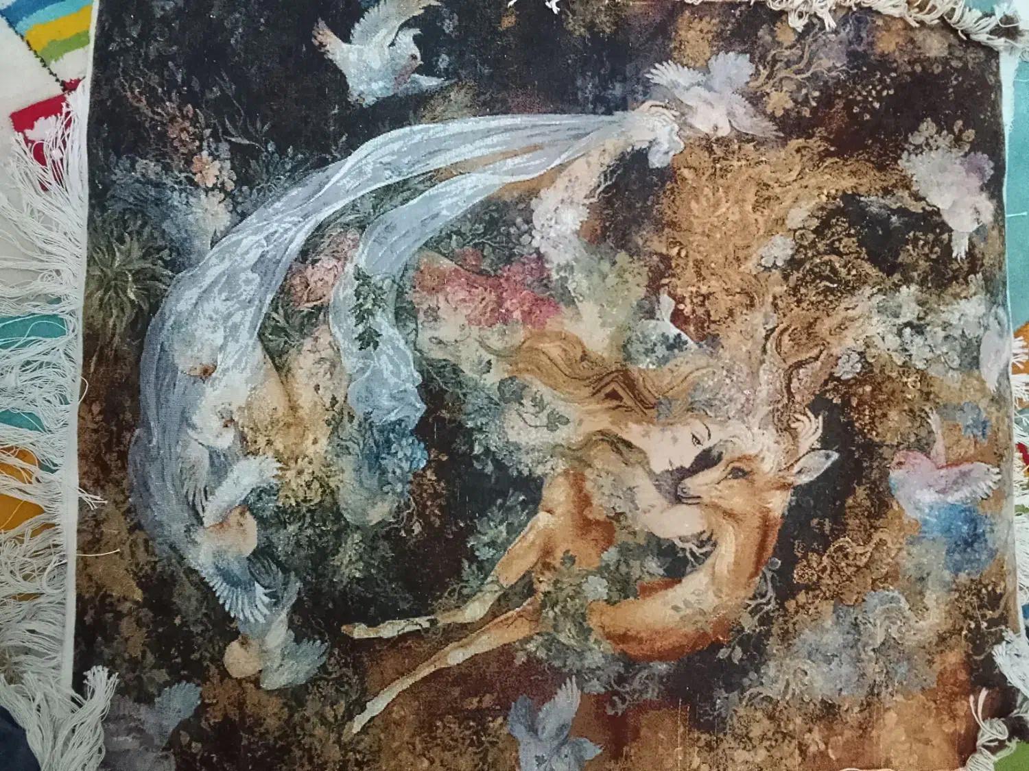 تابلو فرش ابریشمی با چله نخ بسیار زیبا دستبافت.|تابلو فرش|ساری, |دیوار