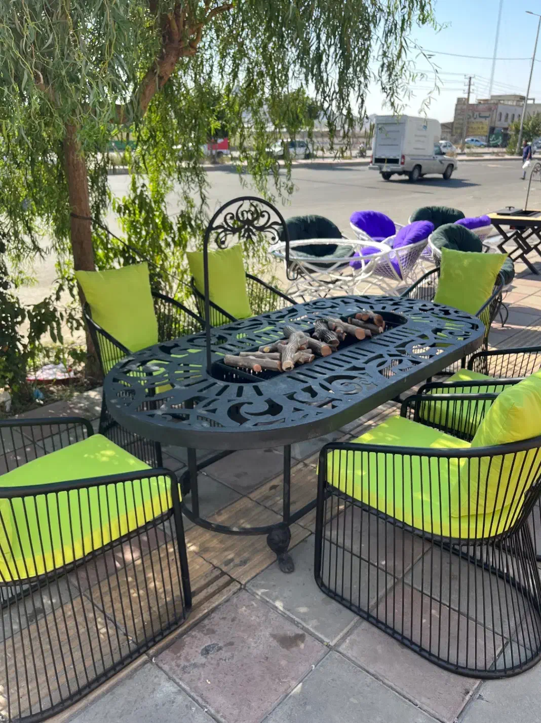 میز آتشدان بیضی Cnc پایه چدن /صندلی آماتیس|مبلمان خانگی و میز عسلی|تهران, بازار|دیوار