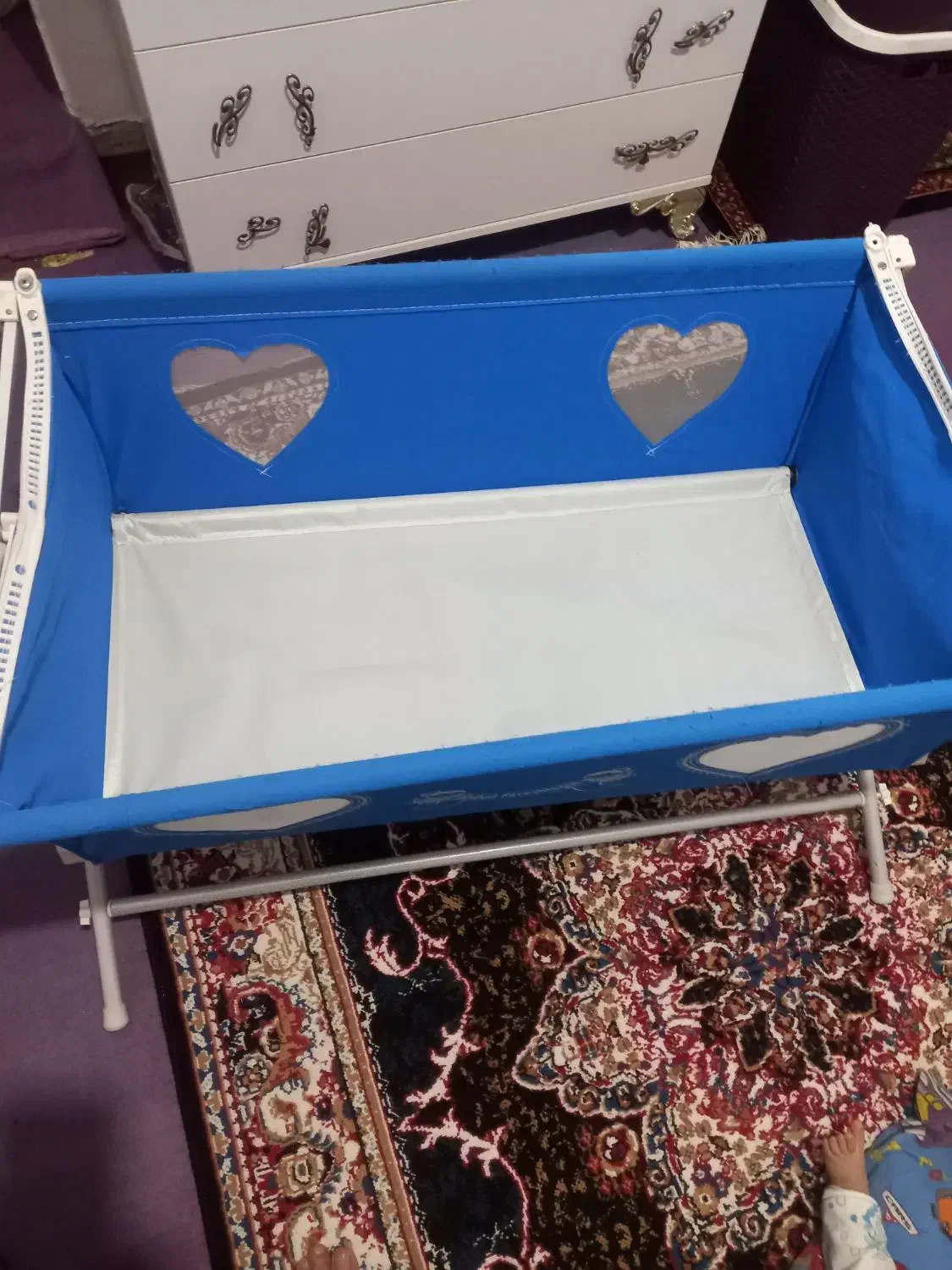 گهواره سالم نواصلااستفاده نشده آبی رنگ|تخت و صندلی بچه|قدس, شهرقدس|دیوار