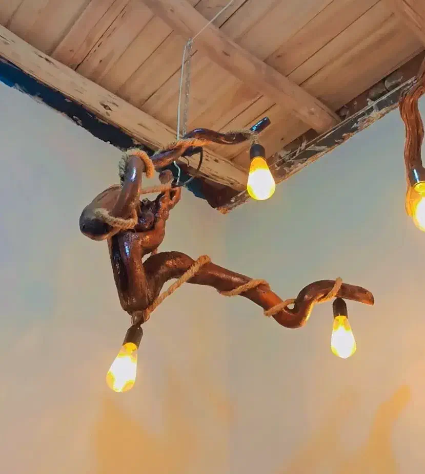 لوستر چوبی پینترستی|لوستر و چراغ آویز|مشهد, ویلاشهر|دیوار