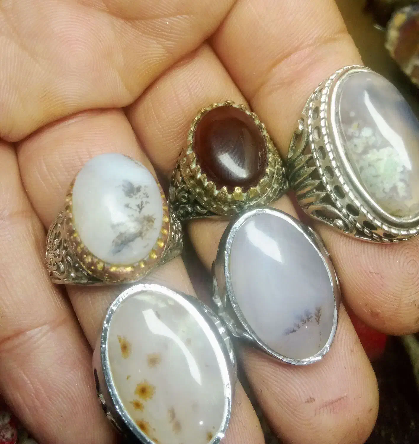 پنج عدد انگشتر|جواهرات|فسا, |دیوار