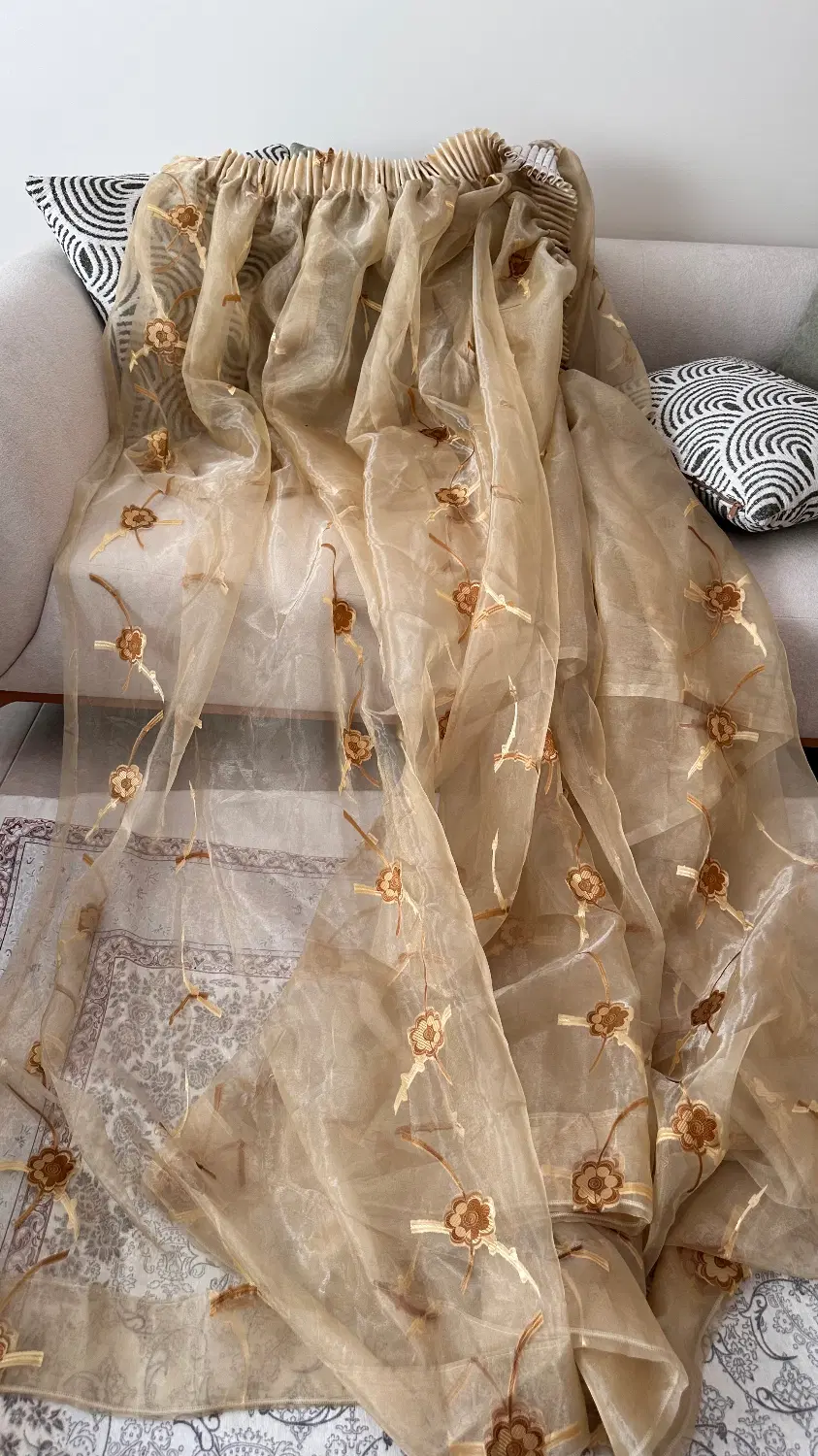 پرده حریر شیشه ای ( جنس پارچه ایتالیایی)|پرده، رانر، رومیزی|تهران, شهرک چیتگر|دیوار