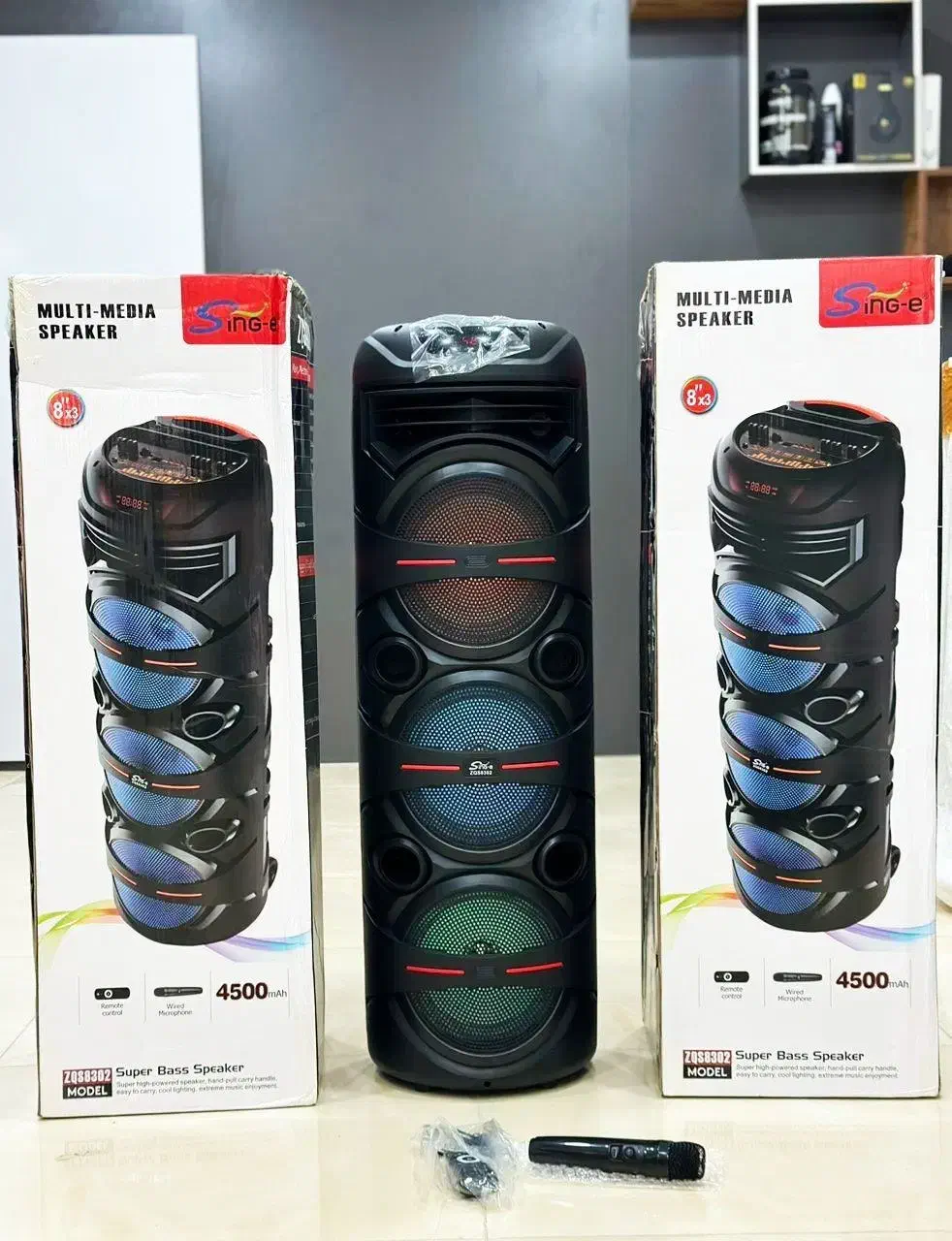 اسپیکر پارتی باکس چرخ دار میکروفون و کنترل|سیستم صوتی خانگی|اراک, |دیوار