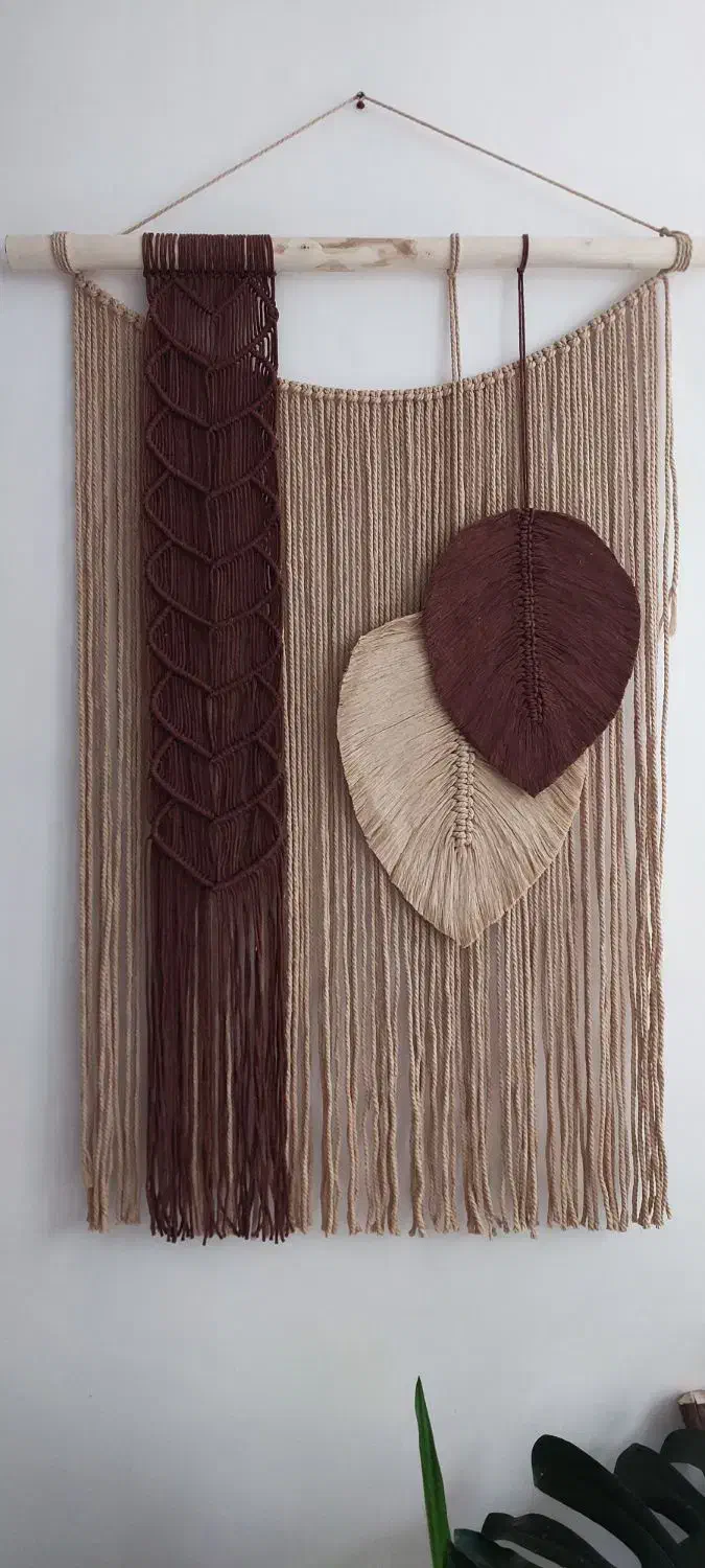 شلف ۴ طبقه مکرومه چوبی|کتابخانه، شلف، قفسه‌های دیواری|قم, زنبیل آباد|دیوار