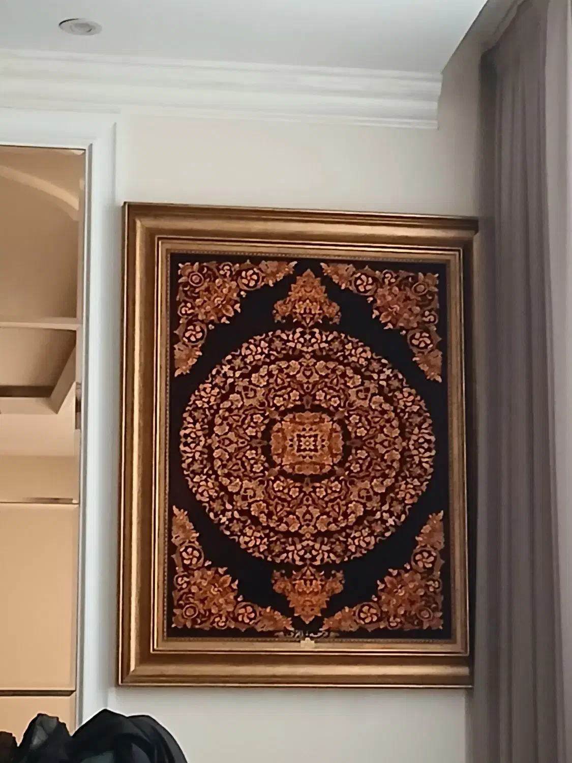 تابلو فرش تمام ابریشم نفیس اصل قمی|تابلو فرش|مشهد, سجاد شهر|دیوار