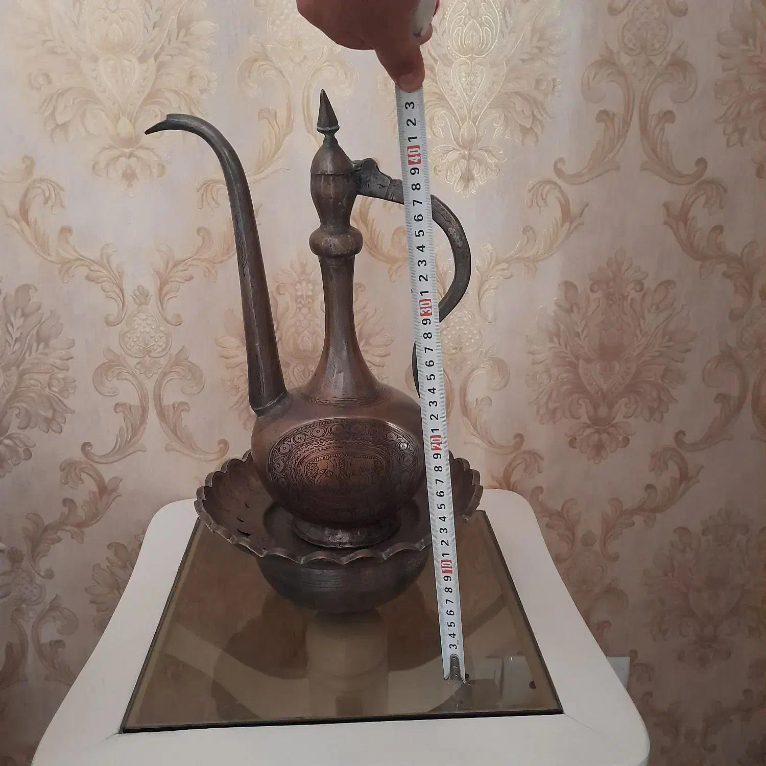 آفتابه لگن بکر قاجاری|کلکسیون اشیاء عتیقه|دماوند, گیلاوند|دیوار