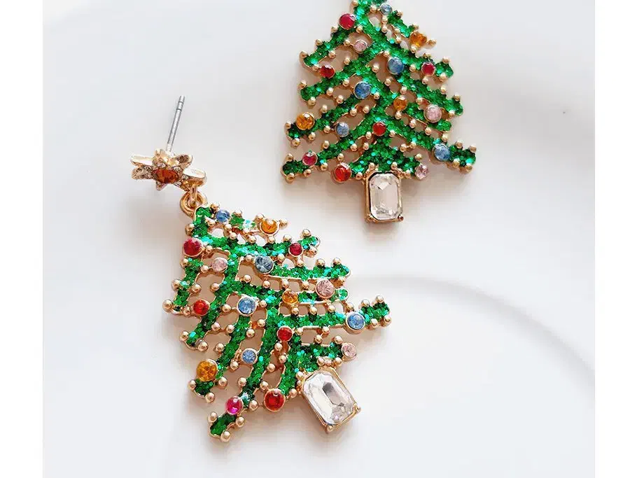 گوشواره آویز بلند کاج نگینی بدون پک چند رنگ|بدلیجات|رشت, پارک شهر|دیوار