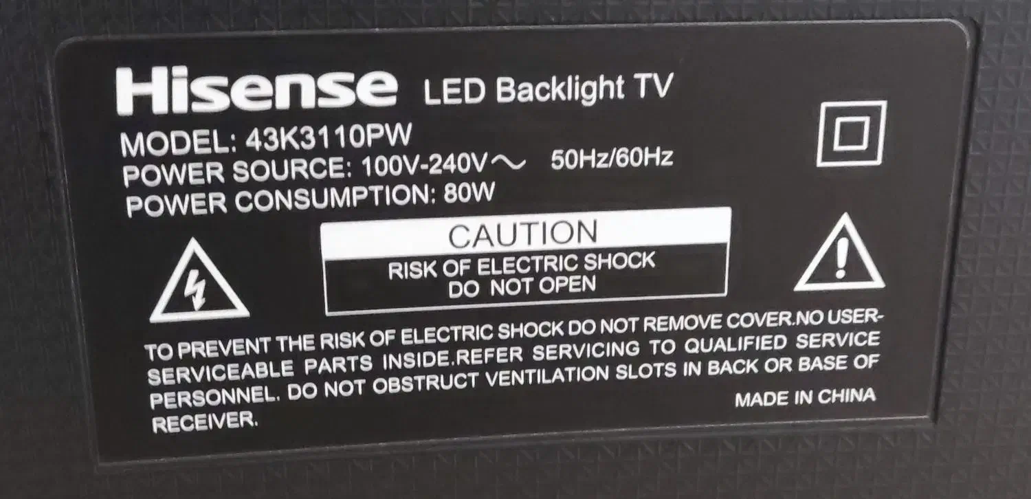 تلویزیون هایسنس 43 اینچ LED|تلویزیون و پروژکتور|ساری, |دیوار