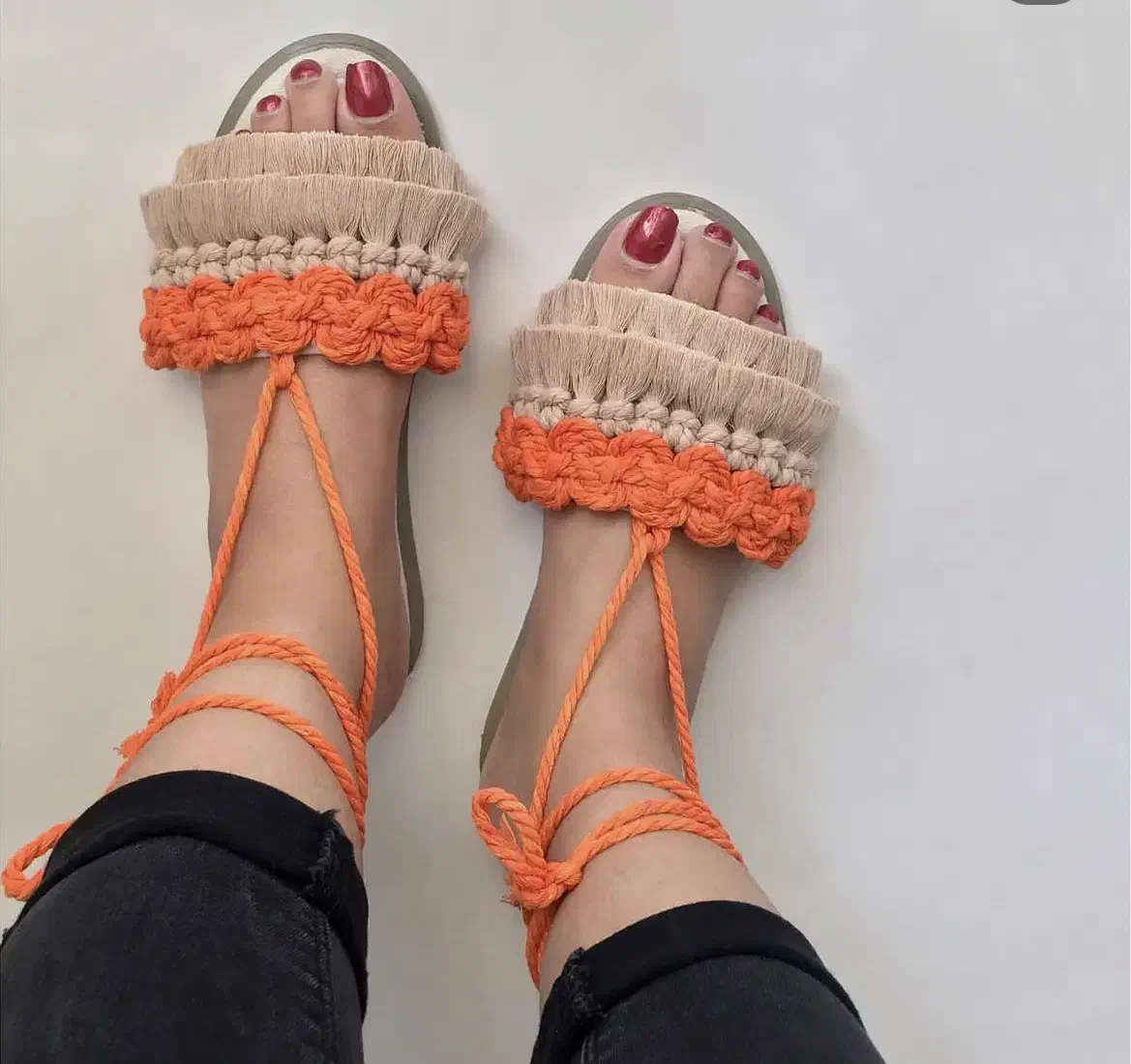 بافت انواع صندل های مکرومه|کیف، کفش، کمربند|رشت, استقامت ۲|دیوار