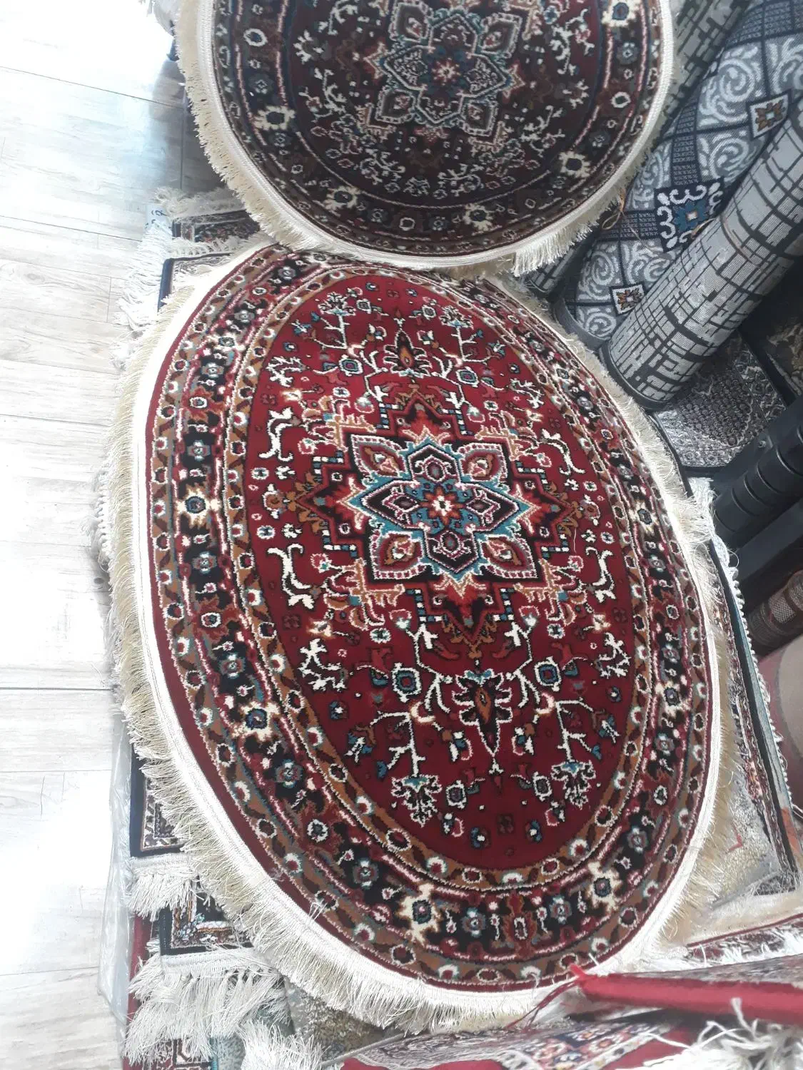 فرش،آشپزخانه بیضی سایز۱×۱/۵ضخیم هریس۵۰۰شانه|فرش|تبریز, |دیوار