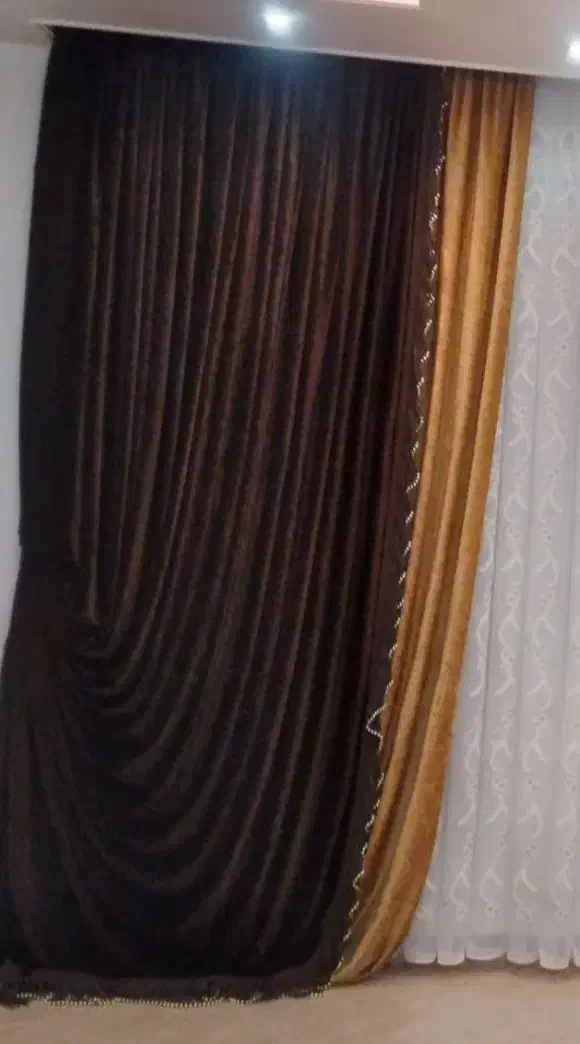 پرده با دستک و چوب پرده|پرده، رانر، رومیزی|قوچان, |دیوار