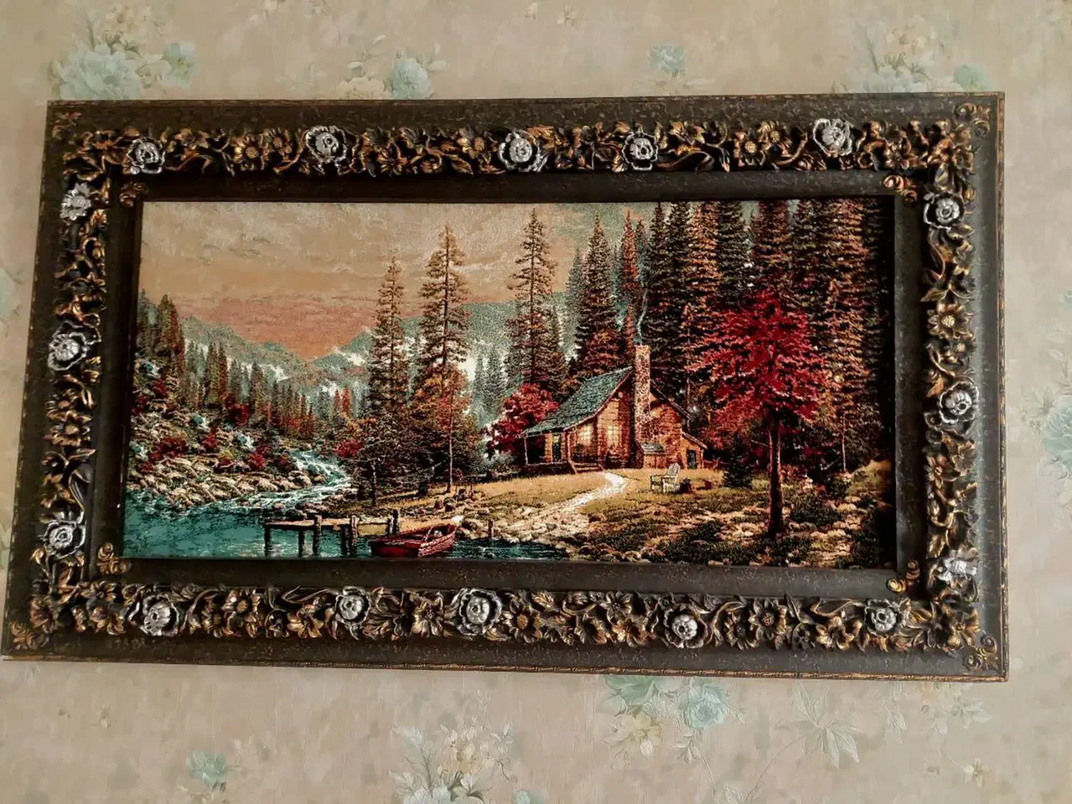 تابلو فرش ریزبافت کاشان|تابلو فرش|اردبیل, |دیوار