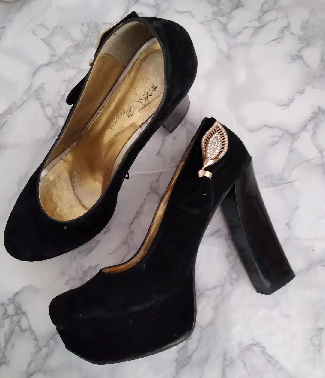 کفش مجلسی، پاشنه بلند،مخملی، سایز ۳۹|کیف، کفش، کمربند|تربت جام, کلالی|دیوار